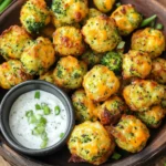 Here’s what you need to make Air Fryer Cheesy Broccoli Tots: - 2 cups broccoli florets, steamed until tender - 1 cup sharp cheddar cheese, freshly shredded - 1/2 cup breadcrumbs (consider using panko for a delightful crunch) - 1/4 cup grated Parmesan cheese - 1/4 cup green onions, finely chopped - 1 large egg, beaten - 1 teaspoon garlic powder - 1/2 teaspoon onion powder - Salt and pepper, to taste - Cooking spray or olive oil, for greasing Each ingredient plays a key role in making these tots packed with flavor. Broccoli gives a nice veggie touch, while cheddar and Parmesan bring rich cheese flavor. Breadcrumbs help bind everything together and add texture. Green onions add freshness, and the spices boost the taste. Using fresh ingredients always helps make the dish better. When you gather all these items, you will be ready to make a delicious snack or side dish in no time. How do I steam the broccoli florets? To steam the broccoli, you need to cook it until tender. Place the florets in a pot with a small amount of water. Cover the pot with a lid and let it steam for about 4-5 minutes. This keeps the broccoli bright and green while softening it. What should I do after steaming? After steaming, let the broccoli cool down. Once it is cool, chop it finely. This helps the broccoli mix well with other ingredients. Make sure the pieces are small for even cooking later. How do I combine the ingredients? In a large bowl, add the chopped broccoli, shredded sharp cheddar cheese, breadcrumbs, grated Parmesan cheese, and finely chopped green onions. Also, add the beaten egg, garlic powder, onion powder, and a pinch of salt and pepper. How do I ensure consistency? Mix everything well using a spatula or your hands. The mixture should be sticky enough to hold together. If it is too dry, you can add a little more cheese or an extra egg. This will help your tots stay together during cooking. How do I shape the tots? Take a handful of the mixture and shape it into small balls, about 1 inch long. Try to make them uniform in size. This helps them cook evenly in the air fryer. What temperature should I preheat the air fryer? Preheat your air fryer to 375°F (190°C) for about 5 minutes. Preheating helps to give the tots a nice crispy texture. How long do I cook the tots, and when do I flip them? Place the shaped tots in the air fryer basket. Make sure they are in a single layer and not touching. Cook them for 10-12 minutes. Flip them halfway through the cooking time to ensure they crisp up on all sides. Look for that golden-brown color to know they are done. - Alternative cheeses: You can swap sharp cheddar for mozzarella or gouda. Both melt well and add great flavor. - Gluten-free breadcrumb options: If you need a gluten-free option, use crushed cornflakes or ground almonds. They work well in this recipe. - Ensuring even cooking: Make sure your tots are the same size. This helps them cook evenly. Avoid overcrowding the air fryer basket; this allows hot air to circulate. - Tips for achieving a crispy texture: Lightly coat the tots with cooking spray or olive oil. This helps them crisp up nicely. Flip them halfway through cooking to ensure all sides get golden brown. - Dipping sauces: Serve with ranch, sriracha mayo, or a tangy yogurt dip. These add extra flavor to each bite. - Presentation ideas: Arrange the cheesy broccoli tots on a bright platter. Garnish with chopped green onions for a fresh look. This makes your dish more appealing and fun! {{image_4}} You can boost these tots by adding other veggies. Try carrots, cauliflower, or spinach. These add color and nutrition. You can also mix it up with roasted red peppers for a sweet touch. For flavor enhancements, add a bit of lemon zest or a splash of hot sauce. These will bring a bright taste to your tots. Want some heat? Add chili flakes or diced jalapeños for a spicy version. You can also create an herb-infused option by adding dried oregano or thyme. Both choices will give your tots unique flavors. Experiment with different spices to find what you love most. You can change the shape of your tots. Try making them into patties for a fun twist. If you prefer, you can also bake them in the oven. Just place them on a baking sheet and bake at 400°F (200°C) for about 20-25 minutes. Keep an eye on them to get that crispy finish. To keep your cheesy broccoli tots fresh, start by letting them cool completely. Then, place them in an airtight container. Store them in the fridge for up to three days. Use parchment paper between layers to avoid sticking. This method helps maintain their crispiness. Using an air fryer: Preheat your air fryer to 350°F (175°C). Place the tots in the basket, making sure they aren’t touching. Heat for about 5-7 minutes. This keeps them crunchy and warm. Oven reheating tips: Preheat your oven to 375°F (190°C). Spread the tots on a baking sheet lined with parchment paper. Bake for 10-15 minutes or until they get crispy again. This method is great for larger batches. To freeze your tots, first, let them cool completely. Arrange them in a single layer on a baking sheet and freeze for about an hour. Once frozen, transfer them to a freezer bag. They can stay in the freezer for up to three months. When ready to eat, thaw them in the fridge overnight before reheating. Enjoy your tasty treat any time! You can use low-fat cheese options like part-skim mozzarella or reduced-fat cheddar. These cheeses still melt well and add flavor. You can also add more vegetables, like carrots or bell peppers, to increase the nutrition. Using whole grain breadcrumbs instead of regular ones can boost fiber too. Cheesy broccoli tots are great as a snack or meal side. You can pair them with a fresh salad for a light meal. They also go well with dipping sauces like ranch, sriracha mayo, or garlic aioli. For a fun twist, serve them with some homemade salsa or guacamole. Yes, you can prep the mixture and shape the tots ahead of time. Just store them in the fridge for up to 24 hours. To freeze, place the shaped tots on a baking sheet and freeze them until firm. Then, transfer them to a freezer bag. When ready, cook them straight from frozen, adding a few extra minutes to the cooking time. Making Air Fryer Cheesy Broccoli Tots is fun and simple. You learned about the key ingredients, like broccoli and cheese, and how to prepare and cook them in an air fryer. We covered useful tips, like ingredient swaps and serving ideas. These tots are a tasty way to sneak veggies into meals. Enjoy your cooking and experimenting with flavors and textures. Remember, these tots can easily fit into a healthy meal plan or snack. Happy cooking!