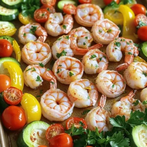 - 1 lb large shrimp, peeled and deveined - 4 cloves garlic, finely minced - Zest and juice of 1 lemon - 3 tablespoons extra virgin olive oil - 1 teaspoon smoked paprika - 1 teaspoon dried oregano - Salt and freshly cracked pepper, to taste - 1 cup cherry tomatoes, halved - 1 bell pepper, sliced - 1 medium zucchini, sliced into half-moons - Fresh parsley, chopped - Additional lemon wedges In this dish, shrimp shine as the star. You need fresh shrimp that are peeled and deveined. Garlic adds a strong flavor that makes everything better. Lemon brings a bright taste, thanks to its zest and juice. Olive oil keeps everything moist and helps the spices stick. For spices, smoked paprika gives a warm, smoky flavor. Dried oregano adds a hint of earthiness. You can adjust salt and pepper to suit your taste. Don't forget the veggies! Cherry tomatoes add sweetness, while bell peppers bring color. Zucchini adds a nice crunch. Together, they make this meal colorful and healthy. For a finishing touch, you can sprinkle fresh parsley on top. Extra lemon wedges offer a zesty kick if you want more lemon flavor. These ingredients come together to create a quick and easy meal that is sure to impress. 1. Preheat your oven to 400°F (200°C). This heat gives the shrimp a nice cook. 2. Line a baking sheet with parchment paper. This makes cleanup easy and keeps food from sticking. 1. In a medium bowl, mix together: - 4 cloves garlic, finely minced - Zest and juice of 1 lemon - 3 tablespoons extra virgin olive oil - 1 teaspoon smoked paprika - 1 teaspoon dried oregano - Salt and freshly cracked pepper, to taste 2. Whisk these together until they smell great. 3. Add the shrimp to the bowl. Make sure each shrimp gets covered in the marinade. Let them sit for 10-15 minutes. 1. On the lined baking sheet, arrange: - 1 cup cherry tomatoes, halved - 1 bell pepper, sliced - 1 medium zucchini, sliced into half-moons 2. Drizzle a bit of olive oil over the veggies. Sprinkle with salt and pepper. Toss them until they are coated. 3. Make a space in the center of the veggies. Place the marinated shrimp there, spreading them out evenly. 1. Put the baking sheet in the oven. Bake for 10-12 minutes. The shrimp should turn pink and opaque. 2. Watch the shrimp closely. They can get tough if you bake them too long. 3. When done, take the baking sheet out of the oven. Garnish with fresh parsley before serving. Enjoy this dish hot! To get the best shrimp, look for a vibrant pink color. The texture should feel firm but tender. When you bite into it, it should be juicy. If the shrimp is rubbery, it is overcooked. Aim to bake the shrimp for 10 to 12 minutes. Keep an eye on them as they cook. Remove them from the oven once they look opaque. To add some heat, sprinkle red pepper flakes over the shrimp and veggies. This small touch can elevate the dish. It gives it a nice kick. Also, think about adding seasonal vegetables. Bell peppers and zucchini work well. Cherry tomatoes add a fresh twist. Try to use what is in season for the best flavor. {{image_4}} You can switch the shrimp for chicken. Use boneless, skinless chicken breasts or thighs. Cut them into bite-sized pieces. Marinate them like the shrimp. Bake until they reach 165°F (74°C). This adds a hearty twist to the dish. Tofu is another great option. Choose firm or extra-firm tofu. Press it to remove extra water. Cut it into cubes. Marinate just like the shrimp. Bake until golden and crispy. This makes the dish plant-based and delicious. Herbs can really change the dish. Try adding fresh basil or cilantro. These herbs give a fresh taste. Chop them finely and mix them into the marinade. Citrus fruits can also add fun flavors. Instead of lemon, use lime or orange. Each fruit brings a unique twist. Zest and juice them just like you would with lemon. This keeps the dish bright and tasty. Store leftover shrimp in an airtight container. This keeps them fresh and tasty. Make sure to let them cool before sealing. Store in the fridge for up to two days. If you want to keep them longer, freeze them. Use a freezer-safe container or bag for best results. Label the container with the date. This way, you can track how long they stay fresh. Reheat shrimp gently to avoid toughening them up. The best way is to use the oven. Preheat your oven to 350°F (175°C). Place the shrimp on a baking sheet. Cover with foil to keep moisture in. Heat for about 5 to 7 minutes. You can also use a microwave. Place shrimp in a microwave-safe dish. Cover with a damp paper towel. Heat in short bursts of 30 seconds. Check often to ensure they do not overcook. It takes about 10 to 12 minutes to cook shrimp in the oven. You should look for shrimp that turn vibrant pink and opaque. This means they’re ready to eat! Keeping an eye on them helps avoid overcooking. Yes, you can use frozen shrimp for this recipe. Just make sure to thaw them first. You can thaw shrimp by placing them in cold water for about 15 to 20 minutes. This will help them cook evenly. You can use many vegetables with lemon garlic shrimp. Some great options are: - Cherry tomatoes - Bell peppers (any color) - Zucchini - Asparagus - Broccoli These add color and flavor to your meal! Absolutely! You can prepare this dish ahead of time. Just marinate the shrimp and chop the veggies. Store them separately in the fridge for up to two days. When you’re ready to cook, simply bake them together! To keep shrimp tender, avoid overcooking them. Cook until they are just pink and opaque. Marinating the shrimp also helps. Use a light marinade and let them sit for about 10 to 15 minutes before cooking. This keeps them juicy! This blog post guides you through making lemon garlic shrimp. We covered the main ingredients, tips for cooking, and how to store leftovers. You can use different proteins and flavors too. For the best results, follow each step closely. Perfect shrimp are easy to achieve with practice. Enjoy tasty meals and feel free to experiment with garnishes and pairings. Happy cooking!