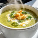 To make this creamy broccoli cheddar soup, you need the following: - 4 cups fresh broccoli florets - 1 medium onion, finely diced - 2 medium carrots, diced - 3 cloves garlic, minced - 4 cups vegetable broth - 1 cup heavy cream - 2 cups shredded sharp cheddar cheese - 1 teaspoon dried thyme - 1 teaspoon salt (adjust to taste) - ½ teaspoon black pepper (adjust to taste) - 1 tablespoon olive oil - Optional: croutons and fresh parsley for garnish If you don’t have something on hand, you can swap ingredients easily: - Broccoli: You can use frozen broccoli instead of fresh. - Onion: Leeks or shallots work well as a substitute. - Carrots: Sweet potatoes or parsnips add a nice twist. - Vegetable broth: Chicken broth can be used if you prefer. - Heavy cream: Coconut milk gives a dairy-free option. - Cheddar cheese: Gruyère or Monterey Jack can replace cheddar. Garnishes can elevate your soup. Here are a few fun ideas: - Croutons add crunch and texture. - Fresh parsley brightens the look and flavor. - A drizzle of olive oil gives richness. - A sprinkle of chili flakes adds a bit of heat. These ingredients not only create flavor but also make your soup visually appealing. Enjoy crafting your creamy broccoli cheddar soup! First, gather your ingredients. You need fresh broccoli, onion, carrots, garlic, and broth. Start by adding the diced onion, carrots, and minced garlic into your slow cooker. Drizzle with olive oil, then stir gently. This helps coat the veggies nicely. Next, place the broccoli florets on top of the onion and carrot mix. It’s important to layer the broccoli like this, so it cooks evenly. Now, pour in the vegetable broth. Add in dried thyme, salt, and black pepper. Stir gently to mix everything together. You want all the flavors to blend well before cooking. Cover the slow cooker with its lid. Set it to cook on low for 6-7 hours or high for 3-4 hours. During this time, the broccoli and other veggies will become tender. This slow cooking allows all the flavors to shine through. You can check on it halfway through. Just give it a little stir to keep things moving. Once your cooking time is up, it’s time to blend the soup. Use a hand immersion blender for a quick mix right in the pot. If you don’t have one, carefully transfer the soup to a countertop blender. Remember to let steam escape to avoid splashes. After blending, return the creamy soup to the slow cooker if needed. Now, stir in the heavy cream and shredded cheddar cheese. Let this cook on low for another 30 minutes. This step melts the cheese and warms the soup. Before serving, taste the soup. Adjust salt and pepper if needed. Then, ladle the soup into bowls. Top with croutons and fresh parsley for a nice touch. Enjoy your creamy broccoli cheddar soup! To make your soup extra creamy, use heavy cream. This cream adds a rich texture. When blending, make sure to blend well. A smooth blend makes a big difference. If you want a thicker soup, blend a bit more. You can also add more cheese for creaminess. To boost flavor, add more herbs. Fresh thyme or parsley can brighten the soup. You might try a pinch of nutmeg for warmth. For a kick, a dash of hot sauce can work wonders. Always taste as you go. Adjust salt and pepper to suit your taste. Don’t skip the blending step. Leaving chunks can change the soup's texture. Be careful with the cheese. Add it slowly to avoid clumping. If your soup is too thick, add more broth or cream. Lastly, don't rush the cooking time. Slow cooking brings out the best flavors. {{image_4}} You can enjoy this soup without dairy. Use coconut milk or almond milk instead of cream. For cheese, try nutritional yeast. It adds a cheesy taste without dairy. You can also use cashew cream for a rich texture. Blend soaked cashews with water until smooth. This keeps the soup creamy while being plant-based. Want to boost the protein? Add shredded chicken or white beans. You can add cooked chicken during the last cooking hour. For beans, canned ones work well. Rinse and drain them before adding. They not only add protein but also make the soup heartier. Feel free to switch up the veggies! Cauliflower, spinach, or peas are great choices. They bring new flavors and colors. For seasonings, try adding a touch of paprika or a pinch of cayenne. This will give your soup a nice kick. Experiment with fresh herbs, like basil or dill, for a unique twist. You can store your creamy broccoli cheddar soup in the fridge. First, let it cool down. Then, pour it into an airtight container. This soup stays fresh for about 3 to 4 days. Before serving, check for any off smells or signs of spoilage. If you want to save some for later, freezing works well. Use a freezer-safe container or bags. Make sure to leave some space for expansion. This soup can last for up to 3 months in the freezer. When you're ready to eat, thaw it in the fridge overnight. To reheat your soup, you can use the stove or microwave. If using the stove, heat over low to medium heat, stirring often. If using the microwave, heat in short bursts, stirring in between. Always check the temperature so it warms evenly. Add a splash of cream if it seems too thick after reheating. Yes, you can use frozen broccoli. Thaw and drain it first. Frozen broccoli cooks faster than fresh. So, add it during the last hour of cooking. This keeps the broccoli tender and bright. To thicken the soup, you have a few options. You can blend more of the soup. This adds creaminess without extra ingredients. Another option is to add a cornstarch slurry. Mix 1 tablespoon of cornstarch with 2 tablespoons of water. Stir this into the soup and let it cook for 10 more minutes. This soup pairs well with crusty bread or a fresh salad. Grilled cheese sandwiches are also a favorite. For a lighter option, try a simple green salad. These sides add balance and flavor to your meal. You now have all the steps to make a great broccoli cheddar soup. We covered key ingredients, cooking tips, and how to add your own twist. Remember to focus on the creaminess and avoid common mistakes for the best results. You can try different veggies or proteins to keep it fun. Store leftovers properly, and don't hesitate to experiment. Enjoy your cooking journey and savor that warm, cheesy goodness. Your soup will surely impress!