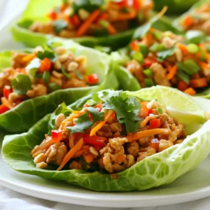 Thai Peanut Chicken Lettuce Wraps Flavorful Delight