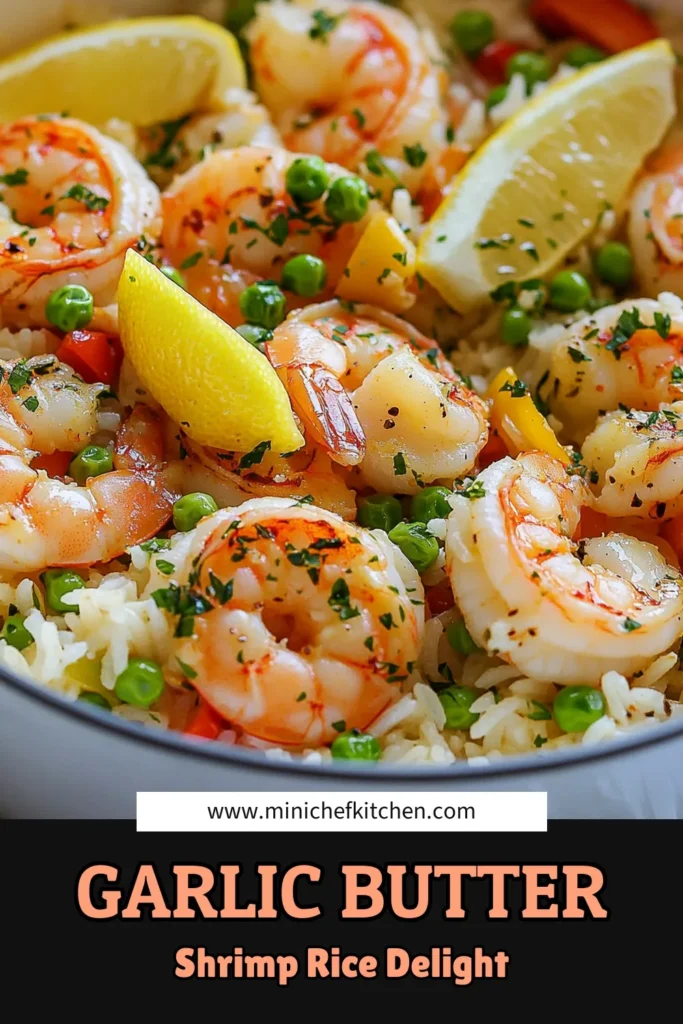 Elevate your dinner with this Garlic Butter Shrimp Rice Skillet! Packed with flavorful garlic butter shrimp, jasmine rice, and vibrant veggies, this one pan shrimp dinner is perfect for busy nights. In just 30 minutes, you can whip up this delicious, easy shrimp recipe that your family will love. Don't miss out on this satisfying meal—save it for later! #GarlicButterShrimp #ShrimpRiceSkillet #EasyShrimpRecipes #OnePanDinner