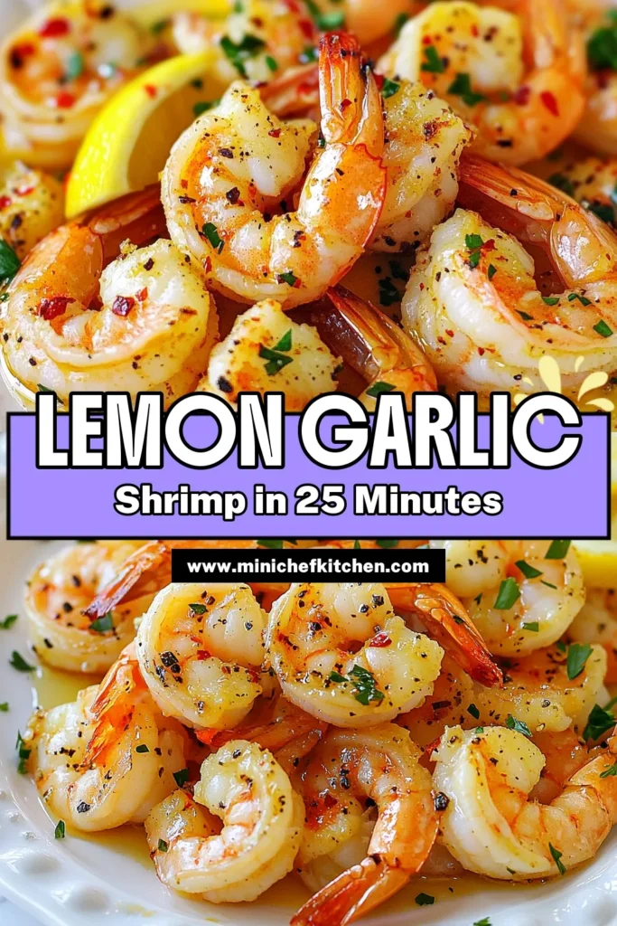 Discover the deliciousness of this lemon garlic shrimp recipe that’s perfect for any occasion! This roasted shrimp with garlic is an easy shrimp appetizer that pairs wonderfully with your favorite sides or can be enjoyed on its own. Whip up this quick shrimp dinner in just 25 minutes for a savory garlic lemon seafood dish that will impress everyone. Save this recipe now to enjoy a burst of flavor tonight! #LemonGarlicShrimp #EasyAppetizer #QuickDinner #SeafoodDelight