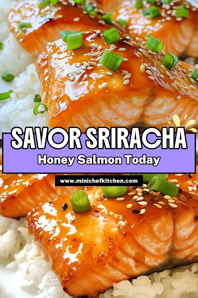 Elevate your dinner with this delicious Sriracha honey glazed salmon! This spicy salmon recipe combines the sweetness of honey with a kick from Sriracha, creating a mouthwatering baked salmon with honey that is sure to impress. Marinate your fish to infuse flavor with this easy salmon marinade. Perfect for those craving an Asian-inspired salmon dish! Click to get the full recipe and wow your taste buds. #salmonrecipe #Sriracha #honeyglazed #Asianinspired
