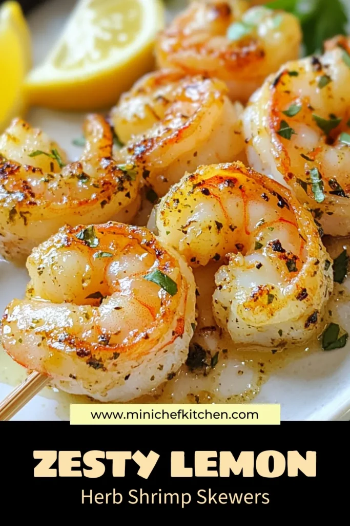 Get ready to impress with this Lemon Herb Grilled Shrimp recipe! Perfect for summer grilling, these shrimp skewers are marinated in a delicious blend of olive oil, fresh herbs, and zesty lemon. This easy shrimp recipe takes no time to prepare and is a must-try for your next BBQ. Perfectly grilled, these shrimp are flavorful and delightful. Save this recipe for your summer grilling adventures! #LemonHerbGrilledShrimp #GrilledShrimpMarinade #EasyShrimpRecipes #SummerGrillingRecipes