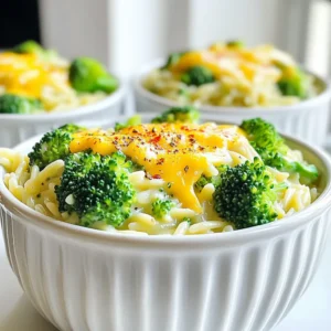 Creamy Broccoli Cheddar Orzo Simple and Comforting Dish