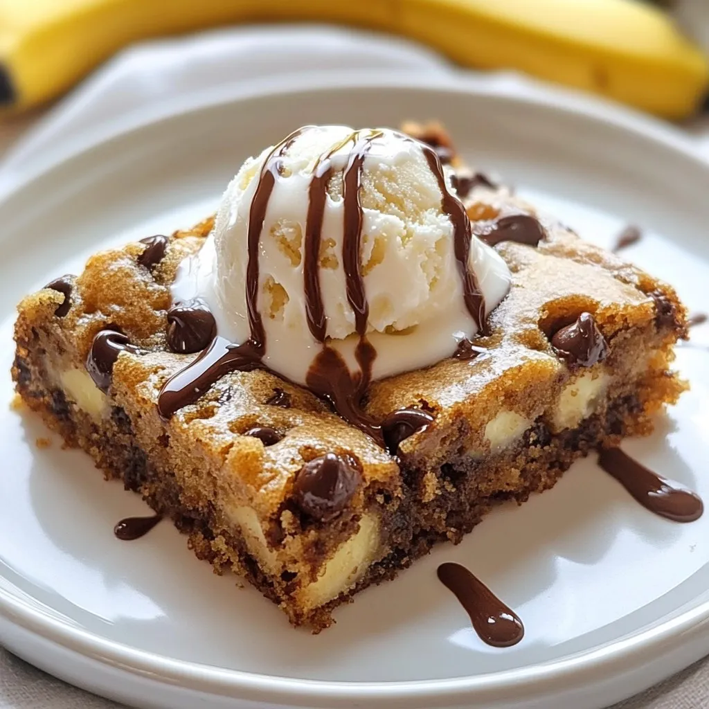 To make a Chocolate Chip Banana Snack Cake, you need a few simple yet essential ingredients. Each item plays a key role in creating a moist and flavorful cake. Here’s what you’ll need: - 2 ripe bananas, well mashed - 1/3 cup unsalted butter, thoroughly melted - 1 cup granulated sugar - 1 large egg, at room temperature - 1 teaspoon pure vanilla extract - 1 teaspoon baking soda - 1/4 teaspoon fine salt - 1 cup all-purpose flour - 1/2 cup semi-sweet chocolate chips - 1/4 cup walnuts or pecans, coarsely chopped (optional) Ripe bananas add natural sweetness and moisture. Use bananas with brown spots for best results. Unsalted butter gives a rich flavor, while granulated sugar helps the cake rise and stay soft. The egg binds everything together, and vanilla adds a nice touch. Baking soda is the leavening agent that makes your cake fluffy. Fine salt enhances the sweet flavors. The all-purpose flour provides structure, while chocolate chips give bursts of sweetness. If you like nuts, add walnuts or pecans for crunch. Gather these ingredients before you start. It makes the baking process smoother and more fun! {{ingredient_image_2}} - Preheat your oven to 350°F (175°C). - Grease an 8-inch square baking pan with butter or line it with parchment paper. - In a large bowl, mix the melted butter and well-mashed bananas. - Add granulated sugar, the egg, and vanilla extract. Stir until smooth. - In another bowl, whisk the flour, baking soda, and salt together. - Gradually mix dry ingredients into the wet mix. Stop when just combined; lumps are okay. - Gently fold in the semi-sweet chocolate chips and chopped nuts, if you like. - Pour the batter into the prepared pan. Spread it evenly with a spatula. - Bake for 25-30 minutes. Test doneness by inserting a toothpick; it should come out clean or with a few crumbs. - Let the cake cool in the pan for about 10 minutes. - Carefully transfer it to a wire rack to cool completely for better texture. To make the best Chocolate Chip Banana Snack Cake, start with your bananas. You want them to be very ripe. Look for bananas that are mostly brown and soft. This means they are sweet and full of flavor. If your bananas are not ripe, your cake may taste bland. Next, avoid overmixing your batter. Once you add the dry ingredients, mix gently. It is okay if there are a few lumps. Overmixing can make your cake tough. You want it to be soft and moist. One great way to enjoy this cake is with ice cream. A scoop of vanilla ice cream on warm cake is pure bliss. The creamy ice cream melts into the cake. This makes each bite even better. Another tasty idea is to drizzle chocolate syrup on top. This adds extra sweetness and richness. You can also sprinkle some nuts for added crunch. One common mistake is using the wrong oven temperature. Always use an oven thermometer for accuracy. If your oven runs too hot or too cold, it will affect your cake. Another mistake is not preparing your baking pan properly. Always grease the pan or use parchment paper. This prevents the cake from sticking. If it sticks, it can break apart when you try to remove it. Pro Tips Use Overripe Bananas: The riper the bananas, the sweeter and more flavorful your cake will be. Look for bananas with lots of brown spots for the best results. Mix Gently: Be careful not to overmix the batter once you add the flour. Just mix until combined to keep the cake light and fluffy. Add Chocolate Variations: Experiment with different types of chocolate chips, such as dark or white chocolate, to customize the flavor of your cake. Storage Tips: Store any leftovers in an airtight container at room temperature for up to 3 days, or refrigerate for longer freshness. {{image_4}} You can make this cake even more exciting by adding flavors. Try nut butter swirls. Just take a spoonful of peanut or almond butter and swirl it into the batter before baking. This adds creaminess and richness. Dried fruit is another great option. Chopped dates or raisins add sweetness and texture. You can mix in about half a cup of your favorite dried fruit. This keeps your cake moist and adds a fruity twist. If you need gluten-free options, swap the all-purpose flour for a gluten-free blend. Many blends work well in this cake. Look for one that includes xanthan gum for the best texture. For a vegan version, use applesauce instead of the egg. Replace the butter with coconut oil or a plant-based butter. Use dairy-free chocolate chips for a fully vegan treat. These swaps keep the flavor while fitting different diets. You can serve this cake in fun ways. Try layering it with frosting. Cream cheese or chocolate frosting on top makes it extra special. Another idea is to make mini snack cakes. Use a muffin tin to bake small portions. This way, everyone can enjoy their own little cake. They are perfect for parties or snacks on the go. You can store leftovers at room temperature. Just place the cake in an airtight container. This keeps it fresh for a few days. If you prefer, you can refrigerate it. However, the cake may dry out a bit in the fridge. So, I recommend sticking to room temperature if you can. To freeze the cake, first cool it completely. Then, wrap it tightly in plastic wrap. After that, place it in a freezer bag. This helps prevent freezer burn. For best texture, thaw it in the fridge overnight. You can also leave it at room temperature for a few hours. This cake stays fresh for about 3 to 4 days at room temperature. If you keep it in the fridge, it may last up to a week. Look for signs of spoilage, like a dry texture or an off smell. If you see any mold, discard it right away. Enjoy your cake while it’s at its best! If you don’t have ripe bananas, you can use unripe ones. Just microwave them for 30 seconds to soften. Another option is to use unsweetened applesauce. This gives moisture and sweetness without the banana taste. Yes! You can use dark chocolate, milk chocolate, or even white chocolate. Each type will change the flavor a bit. If you love a rich taste, dark chocolate is a great choice. To make the cake healthier, consider using whole wheat flour instead of all-purpose flour. You can also reduce the sugar or use a natural sweetener like honey. Adding nuts boosts protein and healthy fats. Absolutely! You can bake the cake a day ahead. Just store it in an airtight container. This keeps it fresh. You can also freeze it for longer storage. To check if the cake is done, insert a toothpick in the center. If it comes out clean or with a few crumbs, your cake is ready. If it has wet batter, bake it a few more minutes. This blog post covered how to make a delicious banana snack cake. You learned about the key ingredients, easy steps, and helpful tips. Remember to pick ripe bananas for the best flavor and avoid overmixing. Variations like nut butter swirls can add fun twists. Store your leftovers well to keep them fresh. You can even freeze the cake for later enjoyment. Enjoy your baking journey and all the tasty moments to come!