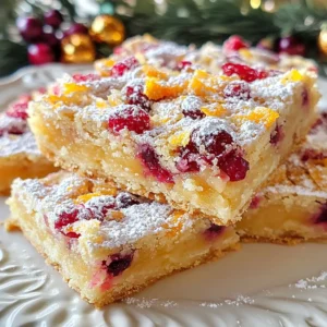 Cranberry Orange Shortbread Bars Delightful Treats