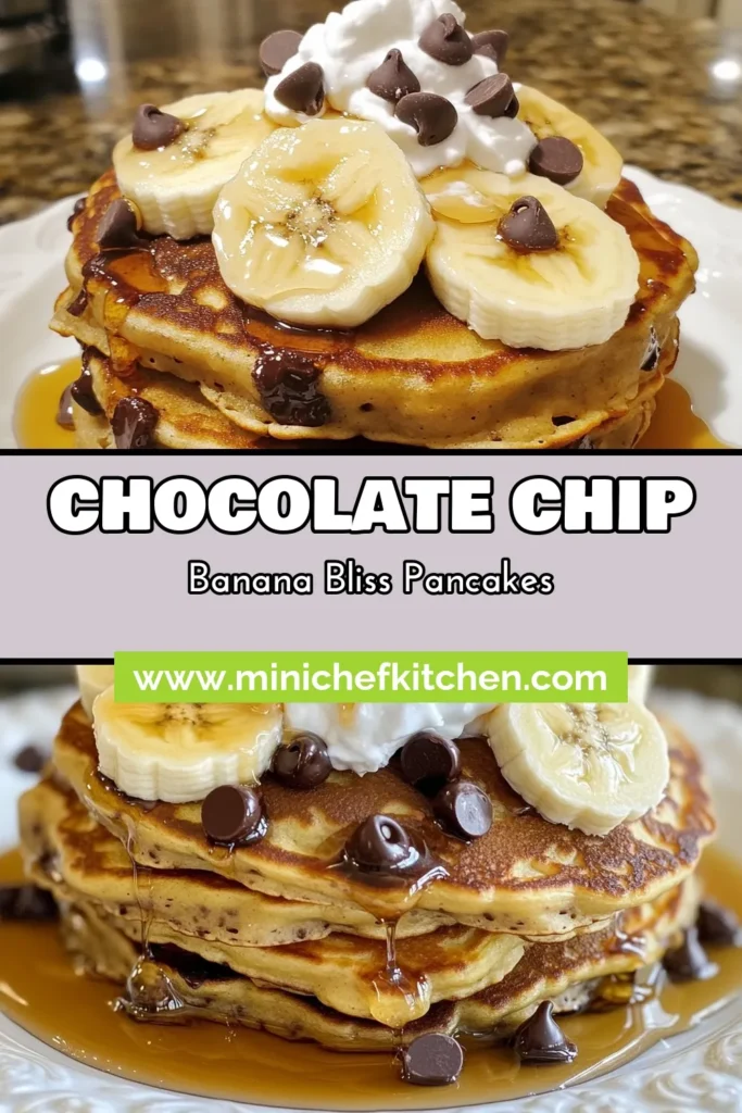 Delight in these easy Chocolate Chip Banana Pancakes that will make your breakfast unforgettable! This banana pancakes recipe is perfect for those who crave fluffy banana pancakes loaded with chocolate chips. In just 20 minutes, you can whip up these delicious breakfast treats that everyone will love. Perfect for any morning! Try this easy pancake recipe and savor every bite. Save this recipe for your breakfast ideas! #ChocolateChipPancakes #BananaPancakes #FluffyPancakes #BreakfastIdeas