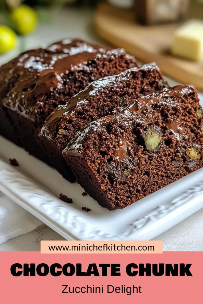 Indulge in this delicious chocolate chunk zucchini bread, a perfect blend of flavors that makes an easy zucchini bread recipe. This healthy zucchini bread with chocolate is moist, tender, and packed with goodness. Enjoy a slice for breakfast or as a snack! Try this moist zucchini bread recipe today and elevate your baked goods with zucchini. Save this recipe for later! #ZucchiniBread #HealthyBaking #ChocolateChunk #BakedGoods