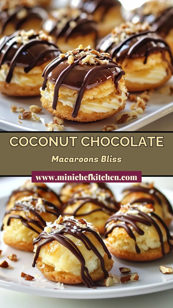 Indulge in these delightful choco coconut macaroons with this easy macaroon recipe! Perfect for any occasion, these no-bake macaroons bring together shredded coconut and rich chocolatey goodness for irresistible chocolate coconut cookies. Follow this homemade macaroons recipe for a treat that’s simple and satisfying. Don’t forget to save this recipe for your next baking adventure! #ChocoCoconutMacaroons #EasyMacaroonRecipe #NoBakeMacaroons #ChocolateCoconutCookies