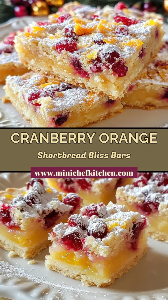 Indulge in the delightful flavors of cranberry orange shortbread bars with this easy shortbread recipe! These holiday dessert bars make the perfect cranberry orange dessert for festive gatherings. Featuring rich butter, tart cranberries, and zesty orange, they're sure to impress. Don't miss out on creating these festive shortbread cookies that everyone will love! Save this recipe for your next holiday party! #CranberryOrange #ShortbreadBars #HolidayDesserts #BakingJoy