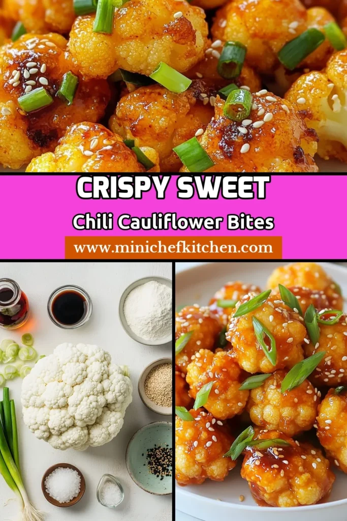 Try these delicious Sweet Chili Garlic Cauliflower Bites for a perfect vegan snack or appetizer! This easy garlic cauliflower recipe features crispy baked cauliflower bites coated in a mouthwatering sweet chili garlic sauce. Ideal for parties or just a cozy night in, these vegan cauliflower snacks are sure to impress. Don’t miss out—save this recipe now and give it a try! #veganrecipes #cauliflower #snacks #appetizers
