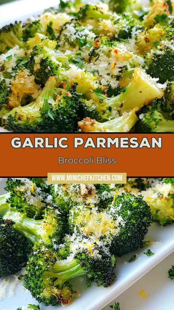 Elevate your meals with this Garlic Parmesan Roasted Broccoli recipe! This healthy broccoli side dish is easy to make, packed with flavor, and perfect for any occasion. Enjoy the crispiness of oven roasted broccoli combined with garlic roasted vegetables and a hint of Parmesan. Discover how to make this delicious dish in just 30 minutes. Save this recipe for a tasty, nutritious addition to your table! #GarlicParmesanBroccoli #RoastedBroccoliRecipe #HealthySideDish #OvenRoastedVeggies
