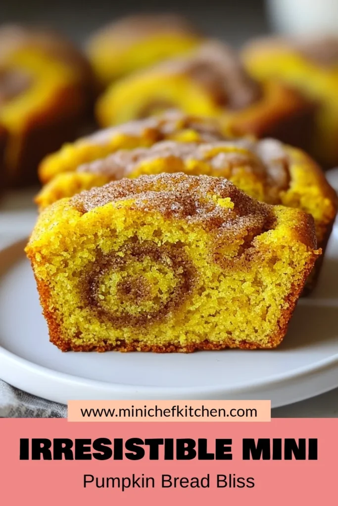 Indulge in this delightful mini pumpkin bread with cinnamon swirl, the perfect treat for fall! This easy pumpkin bread recipe combines homemade goodness with a scrumptious cinnamon twist. Enjoy the warmth of spices in every bite. Ideal for gifting or cozy gatherings, this mini pumpkin bread will impress everyone. Get started on your pumpkin bread adventure today! Save this recipe to your favorite boards! #MiniPumpkinBread #PumpkinBreadRecipe #CinnamonSwirlBread #EasyPumpkinBread