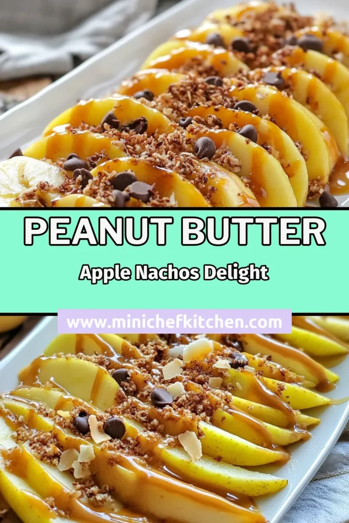 Indulge in delicious Peanut Butter Apple Nachos, the perfect healthy apple snack recipe everyone will love! This easy dessert with apple slices combines creamy peanut butter, crunchy granola, and mini chocolate chips for a sweet treat. In just 10 minutes, whip up these apple nachos with granola for quick snacks with peanut butter. Perfect for parties or anytime cravings! Try this fun recipe today! #PeanutButterAppleNachos #HealthySnacks #EasyDessert #QuickRecipes