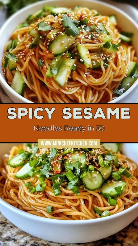 Discover the delight of Spicy Sesame Cold Noodles with this easy whole wheat noodle recipe! Perfect for a refreshing cold noodle salad, this vegan sesame noodles dish combines flavorful ingredients like sesame oil, soy sauce, and chili paste for the ideal spicy kick. It's a quick and satisfying meal that’s great for any occasion. Try this easy spicy noodle dish today and elevate your summer meals! Save this recipe for later! #SpicySesameColdNoodles #VeganNoodles #ColdNoodleSalad #EasyRecipes