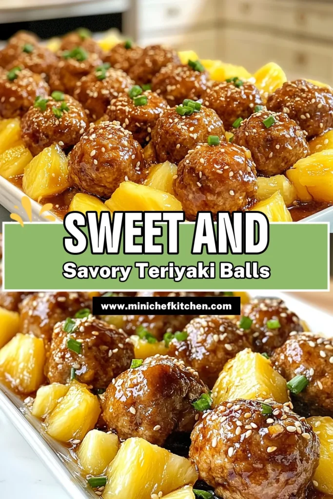 Discover this delicious Pineapple Teriyaki Meatballs recipe that’s perfect for any occasion! These easy teriyaki meatballs, made with ground chicken, are baked to perfection and coated in a flavorful sauce. Enjoy homemade teriyaki meatballs bursting with the sweetness of pineapple, making them a family favorite. Try this ground chicken meatball recipe today and impress your guests! Save this recipe for later! #PineappleTeriyakiMeatballs #EasyTeriyakiMeatballs #BakedMeatballs #HomemadeTeriyakiMeatballs