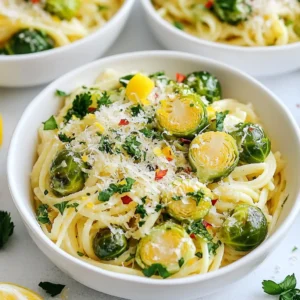 Lemon Parmesan Brussels Sprout Pasta Delight Recipe