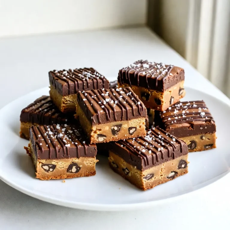 To make these tasty Peanut Butter Chocolate Protein Bars, you will need: - 1 cup creamy natural peanut butter - 1/2 cup honey or pure maple syrup - 2 cups rolled oats - 1 cup chocolate-flavored protein powder - 1/4 cup unsweetened cocoa powder - 1/2 cup semi-sweet dark chocolate chips - 1/2 teaspoon pure vanilla extract - Pinch of fine sea salt These ingredients work together to create a rich, satisfying treat. Each bite offers a mix of flavors and nutrients that you will love. You can make some changes if you want different flavors or need to use what you have. Here are a few ideas: - Swap creamy peanut butter for crunchy peanut butter for added texture. - Use maple syrup instead of honey for a vegan option. - If you need gluten-free bars, ensure that your oats are certified gluten-free. - Try almond or cashew butter instead of peanut butter for a different nutty taste. - You can replace chocolate protein powder with vanilla protein powder for a lighter flavor. These swaps can help you customize the bars to your taste and needs. Using high-quality ingredients is key to making great Peanut Butter Chocolate Protein Bars. Here’s why: - Natural peanut butter: Look for brands that use only peanuts and salt. This way, you avoid added sugars and oils. - Pure maple syrup: Choose real maple syrup over imitation syrup. It has better flavor and nutrients. - Rolled oats: Use whole rolled oats for texture and fiber. Instant oats will change the texture of your bars. - Cocoa powder: High-quality cocoa adds rich chocolate flavor without added sugars. The better the ingredients, the better the taste and nutrition of your bars. You deserve the best in every bite! {{ingredient_image_2}} To make these bars, start by gathering your ingredients. In a medium saucepan, mix 1 cup of creamy natural peanut butter, 1/2 cup of honey or maple syrup, and 1/2 teaspoon of pure vanilla extract. Heat this on low, stirring until it is smooth. Remove the saucepan from heat once it is well-mixed. Next, in a large bowl, combine 2 cups of rolled oats, 1 cup of chocolate protein powder, 1/4 cup of unsweetened cocoa powder, and a pinch of fine sea salt. Whisk these dry ingredients together. Pour the warm peanut butter mixture over the dry mix. Stir until everything is well-coated and forms a thick dough. Finally, fold in 1/2 cup of semi-sweet dark chocolate chips. Line an 8x8 inch baking pan with parchment paper. Press the mixture firmly into the pan, then refrigerate for at least 2 hours. Once set, lift the bars out using the parchment paper and cut into squares. For the best texture, make sure to stir the peanut butter mixture until it is very smooth. If the mixture feels too dry, add a little more honey or maple syrup. This will help keep the bars chewy. When you mix the dry ingredients, ensure there are no lumps. This will lead to a better uniformity in the bars. Also, when pressing the mixture into the pan, use firm pressure. This helps the bars to hold together well. Allowing enough time in the fridge is key. The longer they chill, the firmer they will get. A common mistake is to skip the warming step for the peanut butter mixture. This step is key for mixing well. Another mistake is not pressing the mixture firmly into the pan. If it’s loose, the bars may fall apart when cut. Also, be careful not to overheat the mixture. If it gets too hot, it can change the texture. Lastly, ensure you refrigerate for the full 2 hours. Cutting too soon can lead to a messy outcome. Following these steps will help you create perfect peanut butter chocolate protein bars every time. To boost the taste of your bars, try adding a pinch of cinnamon. This spice adds warmth and pairs well with chocolate. You can also use almond butter instead of peanut butter for a new twist. Adding nuts or seeds can give texture and flavor. Chopped walnuts or sunflower seeds work great. For extra sweetness, mix in dried fruits like raisins or cranberries. This adds a chewy texture and fruity flavor. Store your bars in an airtight container. Keep them in the fridge to maintain freshness. They last about one week when stored this way. For longer storage, wrap each bar in parchment paper. This makes it easy to grab one when you need a snack. You can also freeze the bars for up to three months. Just make sure to place them in a freezer-safe bag. This keeps them fresh and ready for later. These protein bars go well with many drinks. A glass of milk or plant-based milk enhances the creamy taste. You can also enjoy them with a cup of coffee or tea. For a snack pairing, try yogurt or fresh fruit. Sliced bananas or strawberries add freshness. If you want something crunchy, pair them with nuts or popcorn. These combinations will satisfy your cravings while keeping your energy up. Pro Tips Use Natural Peanut Butter: Choose a creamy natural peanut butter without added sugars or oils for a healthier option that enhances flavor and texture. Customize Sweetness: Adjust the amount of honey or maple syrup based on your personal taste preference or dietary needs. You can also experiment with sugar substitutes. Chill for Best Results: Allow the bars to set in the refrigerator for at least 2 hours for a firmer texture, making them easier to cut into perfect squares. Experiment with Mix-ins: Feel free to add your favorite nuts, seeds, or dried fruits to the mixture for added texture and flavor variety. {{image_4}} You can make these protein bars even more fun. Try adding chopped nuts like almonds or walnuts. Dried fruits, such as cranberries or raisins, add a nice touch too. If you love coconut, shredded coconut is a great choice. Swap the dark chocolate chips for white chocolate chips for a twist. You can also use flavored protein powder, like vanilla or cookies and cream, to change the taste. If you need gluten-free bars, use certified gluten-free oats. For vegan bars, swap honey with maple syrup. Make sure your protein powder is plant-based too. You can use nut butter alternatives like almond or cashew butter for different flavors. Check labels to ensure all ingredients fit your dietary needs. These bars are great for any occasion. For a quick breakfast, pair them with fresh fruit. They also work well as a post-workout snack. Cut them into smaller pieces for a healthy treat at a party. You can even serve them with a scoop of yogurt or a drizzle of chocolate sauce for a fun dessert. Enjoy these bars however you like! To keep your Peanut Butter Chocolate Protein Bars fresh, store them in an airtight container. This helps to seal in moisture and flavor. Place the container in the refrigerator. The cold temperature keeps the bars firm and delicious. These bars can last up to one week in the fridge. After that, they may lose their taste and texture. If you notice any change in smell or look, it is best to throw them away. Always check them before eating. To extend the life of your bars, freezing is a great option. Wrap each bar tightly in plastic wrap or parchment paper. Place the wrapped bars in a freezer-safe bag or container. They can last for up to three months in the freezer. When you're ready to enjoy, thaw them in the fridge overnight before eating. This way, you always have a tasty snack ready! Peanut Butter Chocolate Protein Bars are rich in protein and fiber. Each bar has about 200 calories. They contain healthy fats from peanut butter. The oats add whole grains, while protein powder boosts the protein content. These bars are also low in sugar, especially if you use pure maple syrup. They offer a balanced snack option for energy and satisfaction. Yes, you can swap peanut butter for almond butter or cashew butter. Each nut butter gives a unique flavor. Almond butter has a milder taste. Cashew butter is creamier and slightly sweeter. Make sure to choose a natural nut butter without added sugars. To keep the bars firm, use enough sticky ingredients. Honey or maple syrup helps bind everything together. Press the mixture firmly into the pan. Chilling them in the fridge for at least two hours is key. This helps them set properly. If they feel too soft, try adding more oats or protein powder next time. You can find all ingredients at local grocery stores. Look for creamy natural peanut butter in the nut butter aisle. Honey and pure maple syrup are in the baking section. You can also buy rolled oats and cocoa powder there. For protein powder, check health food stores or online retailers. Most ingredients are easy to find and affordable. In this article, we covered how to make Peanut Butter Chocolate Protein Bars. I shared key ingredients, helpful tips for perfect texture, and different flavor ideas. Quality ingredients matter for taste and health. Remember, you can make these bars suit your diet. Store them well for lasting freshness. Don’t let common mistakes hold you back. With these guidelines, you will create delicious, healthy snacks with ease. Enjoy your cooking!