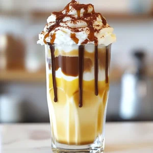 To make a great Caramel Mocha Iced Coffee, gather these key ingredients: - 1 cup strong brewed coffee (cooled) - 1 cup milk (your choice of dairy or non-dairy) - 2 tablespoons caramel sauce (plus extra for drizzling) - 2 tablespoons rich chocolate syrup - Ice cubes These five ingredients form the base of your drink. The strong coffee gives it depth, while the milk adds creaminess. The caramel sauce and chocolate syrup bring sweetness and flavor. You can enhance the drink's richness with a few optional add-ins: - 1 tablespoon sweetened condensed milk (for added creaminess) Adding sweetened condensed milk makes the drink smoother and sweeter. It blends well with the other flavors. Presentation is key to a great drink. Here are some fun garnishes: - Whipped cream for topping - A pinch of sea salt (for garnish) - Cocoa powder or chocolate shavings (for garnish) These garnishes not only look appealing but also add texture and flavor. The whipped cream creates a fluffy crown, and sea salt gives a nice contrast to the sweetness. Cocoa powder or chocolate shavings add a touch of elegance. {{ingredient_image_2}} To start, brew one cup of strong coffee. Use your favorite coffee type. I prefer using a dark roast for a richer flavor. Once brewed, let the coffee cool down. You can leave it at room temperature or put it in the fridge. Chilling helps it taste better when mixed. Grab a large glass and add the cooled coffee. Next, pour in one cup of milk. You can choose dairy or any non-dairy option you like. Then, add two tablespoons of caramel sauce and two tablespoons of chocolate syrup. If you want it creamier, add one tablespoon of sweetened condensed milk. Stir everything well until it blends nicely. Now it&rsquo;s time to prepare your glass. Fill a tall glass with ice cubes until it's full. Make sure the glass is very cold. Slowly pour your coffee mixture over the ice. This keeps your drink refreshing. Top it off with a generous dollop of whipped cream. For a nice touch, drizzle some extra caramel sauce on top. Finally, sprinkle a pinch of sea salt and dust with cocoa powder or chocolate shavings for a great look. Chilling your coffee is key for a great iced drink. Brew it strong, then let it cool. You can leave it at room temperature or put it in the fridge. For a faster chill, pour it into a shallow dish. This increases the surface area and speeds up cooling. Always ensure your coffee is cold before mixing. Warm coffee will melt the ice too fast. Finding the right sweetness can make or break your drink. Start with two tablespoons of caramel sauce and chocolate syrup. Stir them in well. If you want it sweeter, add a tablespoon of sweetened condensed milk. Taste as you go. You can always add more, but it's hard to take sweetness out. Presentation matters! Use a clear glass to show off the layers. Fill it with ice cubes, then pour in the chilled coffee mix. Top it with whipped cream for a fluffy finish. Drizzle some caramel sauce on top and sprinkle a pinch of sea salt. For a classy touch, add cocoa powder or chocolate shavings. Don&rsquo;t forget a colorful straw for fun! Pro Tips Use Fresh Coffee: Always brew your coffee fresh for the best flavor. Pre-ground coffee can lose its aroma and taste quickly. Experiment with Milk Alternatives: Try different milk options like oat, almond, or coconut milk to find your favorite combination for a unique taste. Chill Your Glass: For an extra refreshing experience, chill your glass in the freezer for a few minutes before serving. Layer Your Ingredients: For a visually stunning drink, layer your coffee, milk, and syrups slowly to create beautiful color contrasts. {{image_4}} You can switch up the sweetness in your Caramel Mocha Iced Coffee. Instead of caramel sauce, try using honey or maple syrup. These options add unique flavors. If you want a sugar-free choice, consider stevia or monk fruit sweetener. They give a nice sweetness without the extra calories. For a flavor boost, add a dash of vanilla extract or a sprinkle of cinnamon. These small changes can make your drink special. Choosing milk can change your drink's taste and texture. Dairy milk gives a rich, creamy feel. Whole milk is best for that thick consistency. If you prefer non-dairy options, almond, oat, or coconut milk work well. Almond milk adds a nutty flavor, while coconut milk gives a tropical vibe. Oat milk is creamy and blends nicely with coffee. Each milk type brings a different taste, so try a few to find your favorite. Garnishing your Caramel Mocha Iced Coffee is fun and creative. Whipped cream is a must; it adds a fluffy top. Drizzle extra caramel sauce over the cream for sweetness. For a touch of saltiness, sprinkle a bit of sea salt on top. Cocoa powder or chocolate shavings add a rich, chocolatey look. You can even add crushed nuts for crunch. Get creative with your garnishes to make your drink look and taste amazing! If you have leftover iced coffee, store it in a sealed container. This keeps it fresh and tasty. Place the container in the fridge. It will stay good for up to three days. When you want to drink it again, give it a good stir. The flavors may settle a bit, but that's normal. To reheat brewed coffee, use a microwave or a small pot. If using a microwave, pour coffee into a microwave-safe cup. Heat it for about 30 seconds. Check the temperature and stir. If it needs more heat, add 10-second bursts until warm. Avoid boiling the coffee, as this can change its taste. The strong brewed coffee lasts up to one week in the fridge. Milk can last about a week after its sell-by date. Caramel sauce and chocolate syrup can last months if stored in a cool place. Sweetened condensed milk has a longer shelf life and can last for over a year if unopened. Always check for any signs of spoilage before using each ingredient. Yes, you can use decaffeinated coffee. It will taste just as good. The key is to brew it strong. This way, you still get that bold flavor. Decaf coffee works well for those who want to skip caffeine. The best type of milk depends on your taste. I love whole milk for its creaminess. Almond or oat milk also work great for a lighter option. Each type adds a unique flavor. Choose what you enjoy most! You can make the iced coffee ahead. Brew your coffee and let it cool. Mix all the ingredients except ice and whipped cream. Store it in the fridge. When you're ready to serve, pour it over ice and add whipped cream. It's that easy! You&rsquo;ve learned how to craft the perfect caramel mocha iced coffee, from essential ingredients to smart storage tips. Remember, your coffee's strength and sweetness set the stage for a great drink. Experiment with flavors and garnishes to make your drink unique. Enjoy it now, or brew extra for later. With some practice, you will impress everyone with your iced coffee skills. Keep these tips handy and savor each sip!