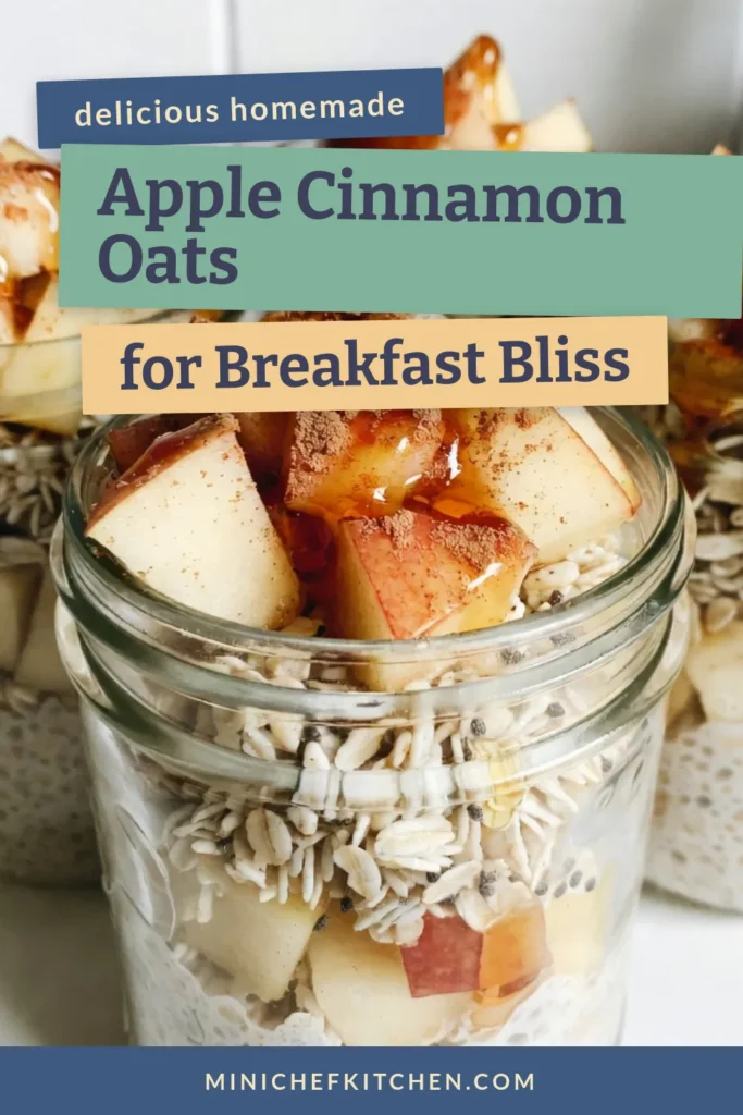 Start your day right with this delicious Apple Cinnamon Overnight Oats recipe! Packed with flavor and nutrition, these healthy breakfast oats combine rolled oats, almond milk oatmeal, and chia seeds for the perfect meal prep option. Simply mix and refrigerate overnight for a creamy, satisfying breakfast. Try it topped with apple, walnuts, or raisins. Get the recipe now and transform your mornings! #OvernightOatsRecipe #HealthyBreakfast #AppleCinnamon #ChiaSeedOvernightOats