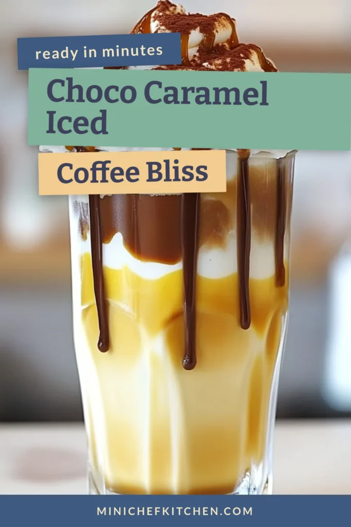 Indulge in the ultimate Choco-Caramel Iced Coffee with this easy Iced Coffee Recipe! This refreshing iced coffee drink combines strong brewed coffee with rich caramel and chocolate for the perfect pick-me-up. Topped with whipped cream and a sprinkle of sea salt, it's a homemade iced coffee delight you won't want to miss. Ready to impress your taste buds? Save this recipe for your warm days! #IcedCoffee #CaramelMocha #CoffeeLovers #HomemadeDrinks