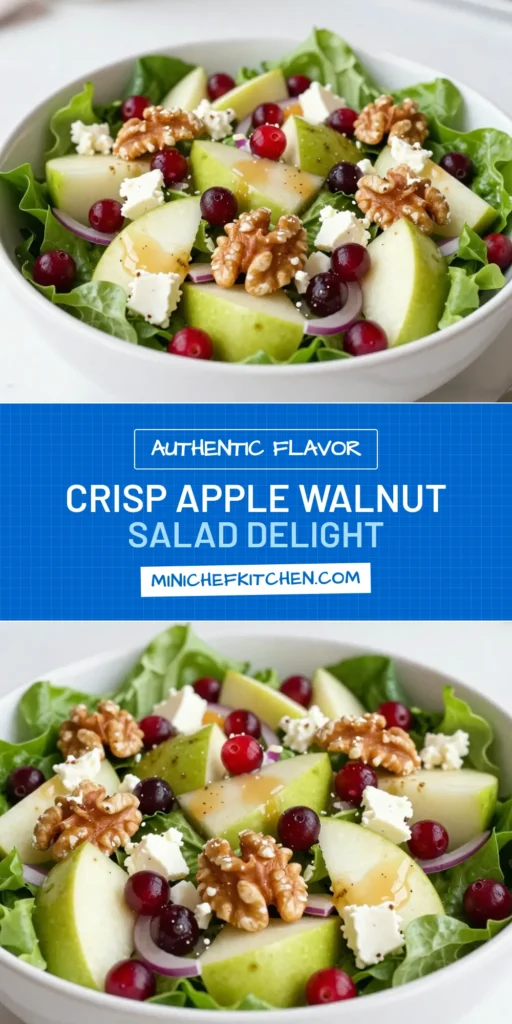 Discover the delightful Apple Cranberry Walnut Salad, a refreshing addition to your meal! This healthy salad recipe combines crisp apples, tart cranberries, crunchy walnuts, and creamy feta cheese for a perfect Thanksgiving salad idea. Serve it on a bed of mixed greens to impress your guests. Easy to make and full of flavor, it’s a must-try! Save this recipe for your next gathering! #saladrecipes #Thanksgiving #healthyfood #feta