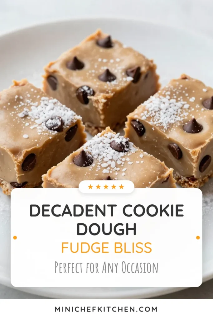 Indulge in this easy and delicious Chocolate Chip Cookie Dough Fudge! This no-bake fudge recipe is a decadent eggless cookie dough dessert made with sweetened condensed milk for that extra creaminess. Perfect for any occasion, this easy cookie dough fudge can be prepared in just 15 minutes with a chilling time of 2 hours. Get ready to satisfy your sweet cravings! Try it now and save your favorite recipes! #ChocolateChipCookieDoughFudge #NoBakeFudgeRecipe #EgglessDessert #EasyCookieDoughFudge