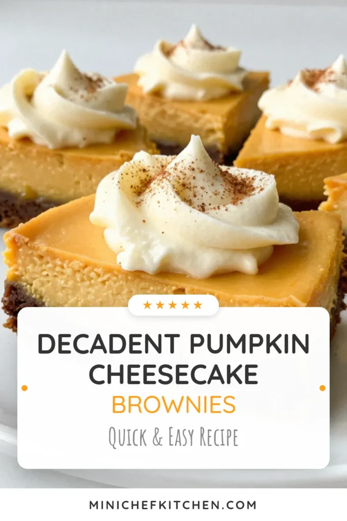 Indulge in the rich flavors of Pumpkin Cheesecake Brownies, the ultimate Fall dessert recipe! These Chocolate Pumpkin Brownies combine creamy pumpkin and cream cheese for a delicious twist. Perfect for any occasion, this Cream Cheese Brownies Recipe is simple and perfect for pumpkin lovers. Bake up these pumpkin desserts easy and impress your guests. Save this recipe for your next gathering! #PumpkinCheesecakeBrownies #FallDessertRecipes #PumpkinDessertsEasy #ChocolatePumpkinBrownies