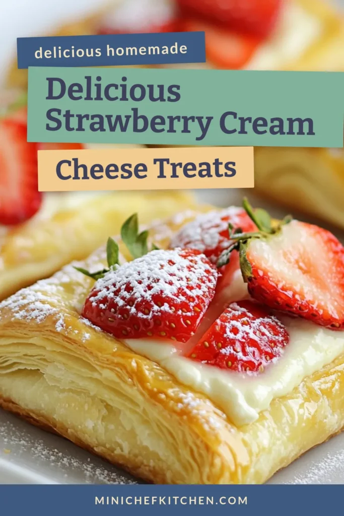 Indulge in a delightful Strawberry Cream Cheese Danish that’s perfect for any occasion! This easy puff pastry recipe combines a creamy cream cheese filling recipe with fresh strawberries, creating a scrumptious homemade danish pastry. Ready in just 40 minutes, this strawberry dessert pastry is sure to impress. Try it today and savor the deliciousness! Don’t forget to save this recipe for later! #StrawberryDanish #PuffPastry #CreamCheeseRecipe #DessertPastry