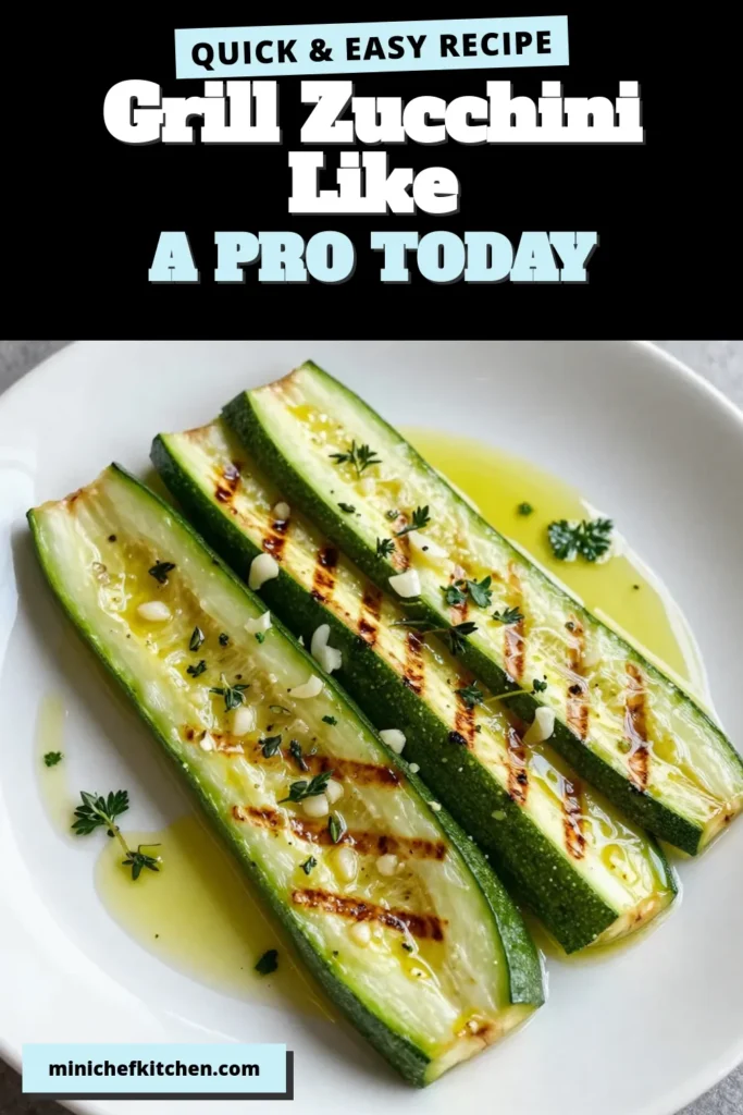 Elevate your meals with this delicious garlic herb grilled zucchini recipe! Perfectly paired with lemon, this zucchini marinated in garlic and herbs is a healthy grilled vegetable side that delights the senses. Enjoy tender lemon garlic zucchini strips straight from the grill, ready in just 35 minutes. Try this flavorful dish today and impress your family at dinner! Save for later! #GrilledZucchini #HealthyEating #VegetableRecipes #SummerGrilling