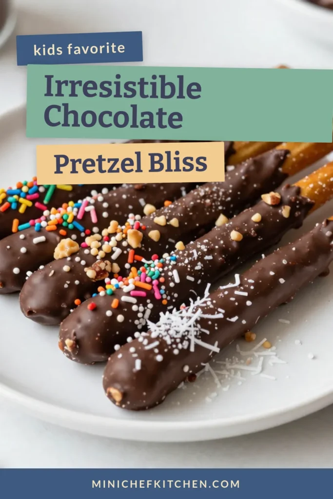 Indulge in this easy chocolate pretzel recipe with chocolate dipped pretzel rods that are perfect for any occasion! These delectable chocolate pretzel snacks can be customized with festive pretzel rod toppings like nuts, sprinkles, and candy canes. Create homemade snacks with chocolate that everyone will love. Try this fun recipe today and elevate your snacking game! Save this pin for later! #ChocolateDippedPretzelRods #EasyChocolatePretzelRecipe #ChocolatePretzelSnacks #HomemadeSnacksWithChocolate