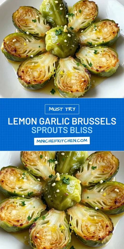 Discover a delicious and healthy side dish with this Lemon Garlic Roasted Brussels Sprouts recipe! Perfectly roasted and infused with zesty lemon and garlic, these vegan Brussels sprouts are an easy way to elevate any meal. Whether you're looking for a weeknight dinner idea or a festive gathering dish, this easy Brussels sprouts side dish will impress your guests! Save this recipe for a tasty, nutritious addition to your table. #BrusselsSprouts #VeganRecipes #EasyCooking #HealthyEating