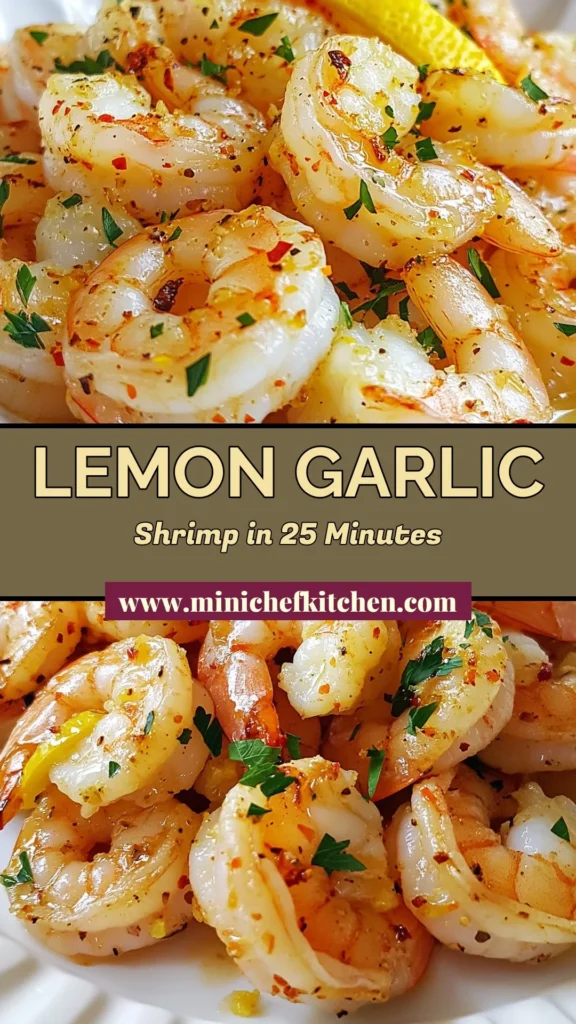 Discover the perfect lemon garlic shrimp recipe for your next dinner! This easy shrimp recipe features delicious roasted shrimp with garlic, marinated in zesty lemon juice and zest. In just 25 minutes, you’ll have a vibrant and flavorful shrimp dish that will impress your guests. Try this shrimp marinade with lemon for a burst of flavor that everyone will love. Save this recipe for a quick weeknight meal! #LemonGarlicShrimp #EasyShrimpRecipes #RoastedShrimp #ZestyShrimpDish