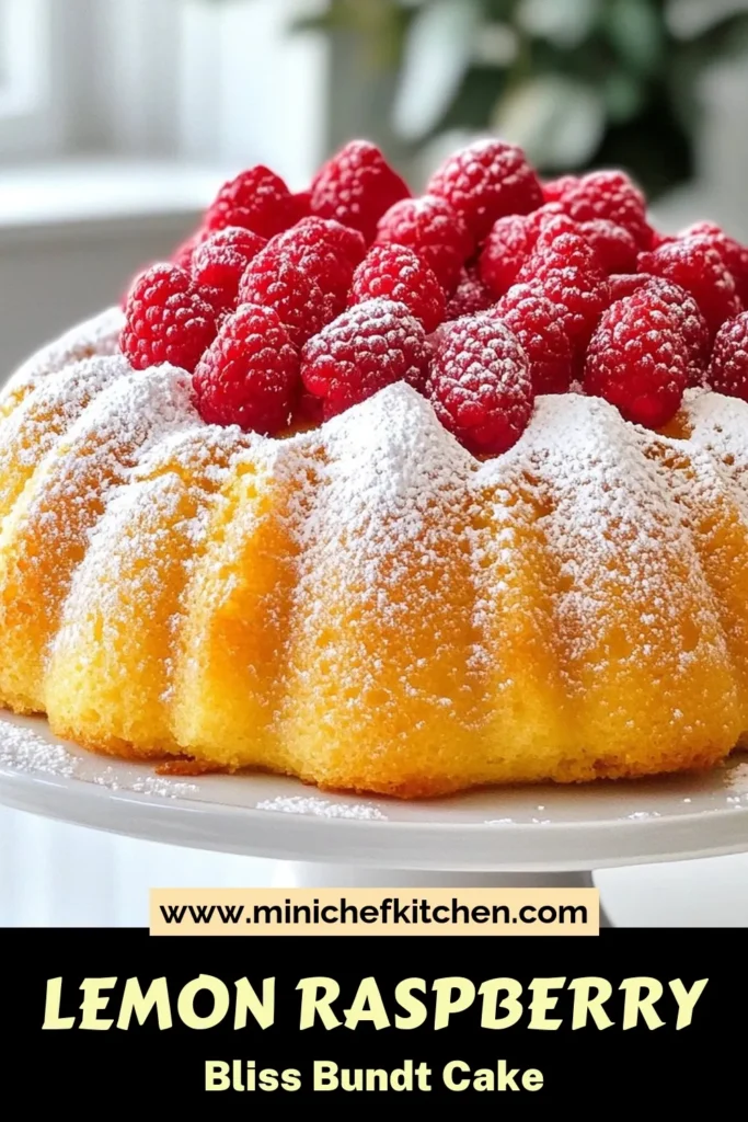 Indulge in a delightful treat with this moist Lemon Raspberry Bundt Cake! This zesty Bundt cake recipe features fresh raspberries and creamy Greek yogurt for an unforgettable flavor. Perfect for any occasion, this fresh raspberry dessert is not only visually stunning but deliciously satisfying. Try this easy Lemon Raspberry Bundt Cake today and impress your guests! Save this recipe for your next baking adventure! #BundtCake #LemonDessert #BakingRecipes #RaspberryLover