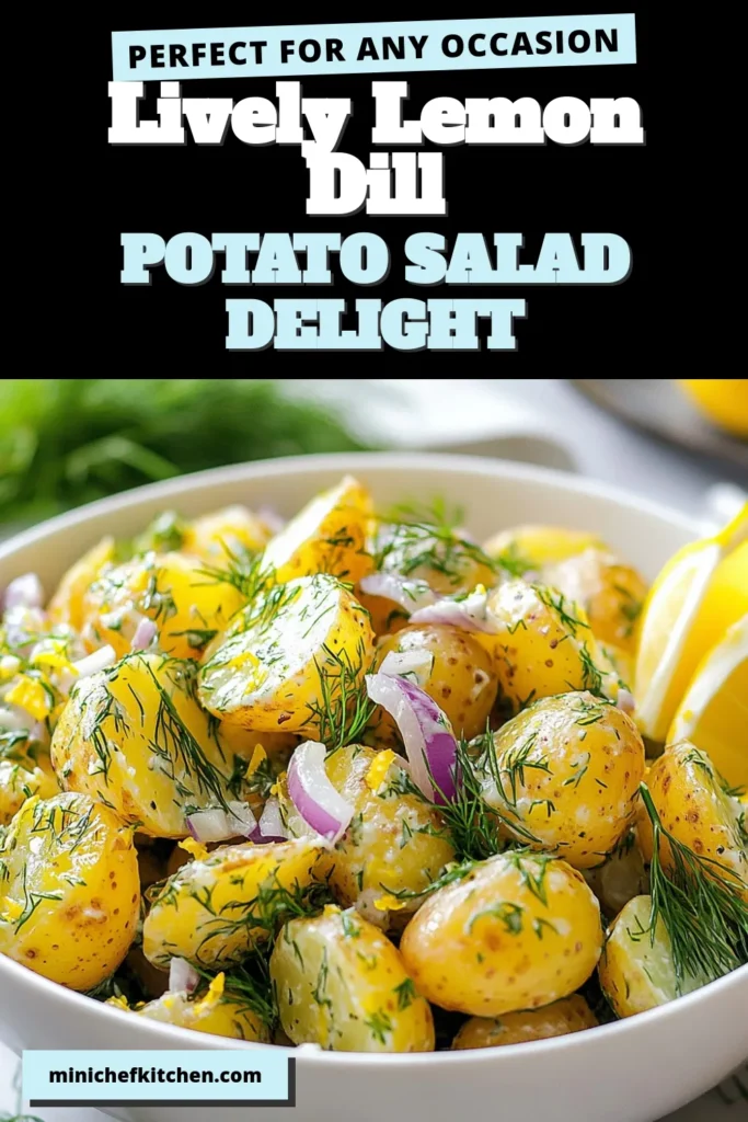 Discover the refreshing flavors of Lemon Dill Potato Salad! This zesty potato salad recipe combines baby potatoes with a tangy dressing of lemon juice, zest, and fresh dill for a delightful twist. Perfect as a healthy potato salad recipe, it's easy to make and can even be creamy with Greek yogurt. Chill it for a perfect side dish at any gathering. Save this Lemon Dill Potato Salad recipe for summer barbecues! #PotatoSalad #HealthyRecipes #SummerSalad #ZestyDishes