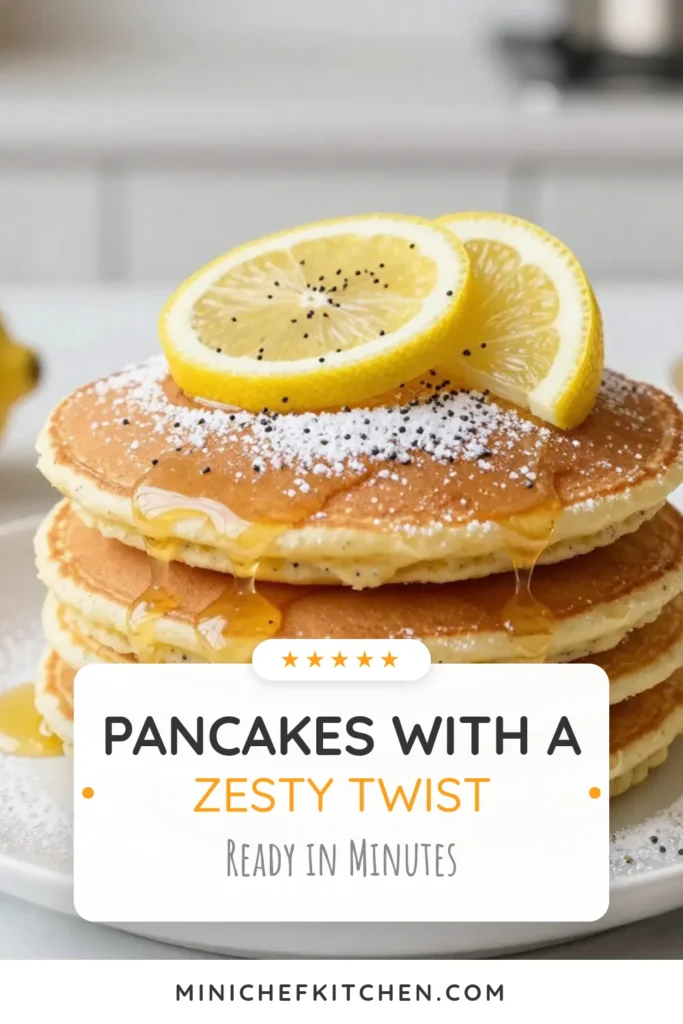 Start your mornings with these delightful Lemon Poppy Seed Pancakes! This fluffy pancake recipe is a perfect way to enjoy homemade lemon pancakes that are bursting with flavor. Easy to whip up, these breakfast pancakes with lemon will surely brighten your day. Discover how to make this easy pancake recipe that serves four and is perfect for any brunch. Don’t forget to save this recipe for a delicious morning treat! #LemonPoppySeedPancakes #BreakfastInspiration #PancakeRecipe #HomemadePancakes