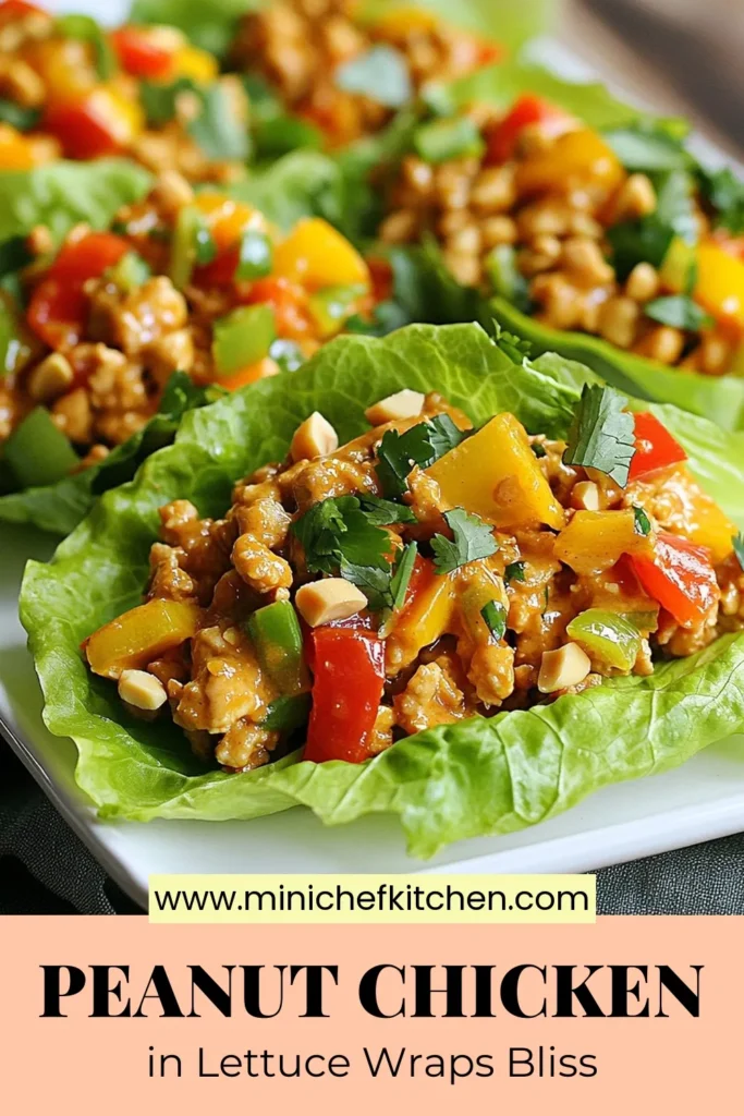 Looking for a healthy and satisfying meal? Try these delicious peanut chicken lettuce cups! These gluten-free lettuce wraps are perfect for anyone craving low-carb dinner ideas or Asian-inspired appetizers. Whip up this quick recipe with ground chicken, crunchy veggies, and a flavorful peanut sauce. Perfect for a fun family dinner or a gathering with friends. Save this recipe today and enjoy a delightful taste experience! #PeanutChicken #HealthyRecipes #LettuceWraps #AsianAppetizers