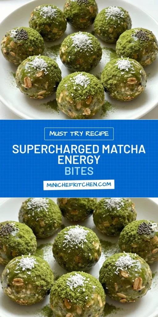 Discover the ultimate healthy snack with these Matcha Coconut Energy Balls! Perfectly balanced with matcha energy balls and coconut energy snacks, these no-bake energy balls are a delicious addition to your healthy snack recipes. Ready in just 45 minutes, they’re ideal for any time of day. Whip them up for a quick boost or as a post-workout treat! Save this recipe and fuel your day! #MatchaEnergyBalls #CoconutEnergySnacks #HealthySnackRecipes #NoBakeEnergyBalls
