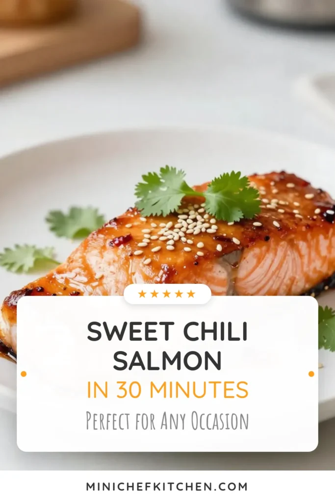 Try this delicious Sweet Chili Salmon recipe for a quick salmon dinner that's packed with flavor! Enjoy grilled salmon with chili glaze that's perfect for busy weeknights or special occasions. This easy salmon marinade combines sweet chili sauce, soy sauce, and lime for an Asian-inspired salmon dish everyone will love. Don’t miss out—save this recipe for your next meal! #SweetChiliSalmon #QuickDinner #GrilledSalmon #AsianInspiredCooking