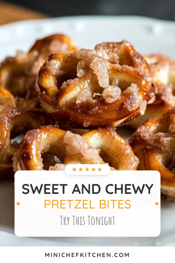 Indulge in the irresistible taste of Cinnamon Sugar Pretzel Bites with this easy pretzel bites recipe! Perfect for satisfying your sweet snack cravings, these from-scratch pretzels are simple to make and a treat for the whole family. With a golden, chewy exterior and a sugary cinnamon coating, they'll be a hit at any gathering. Try these homemade pretzel bites today and elevate your snacking game! Save for later! #CinnamonSugarPretzelBites #EasyPretzelBites #HomemadePretzels #SweetPretzelSnacks
