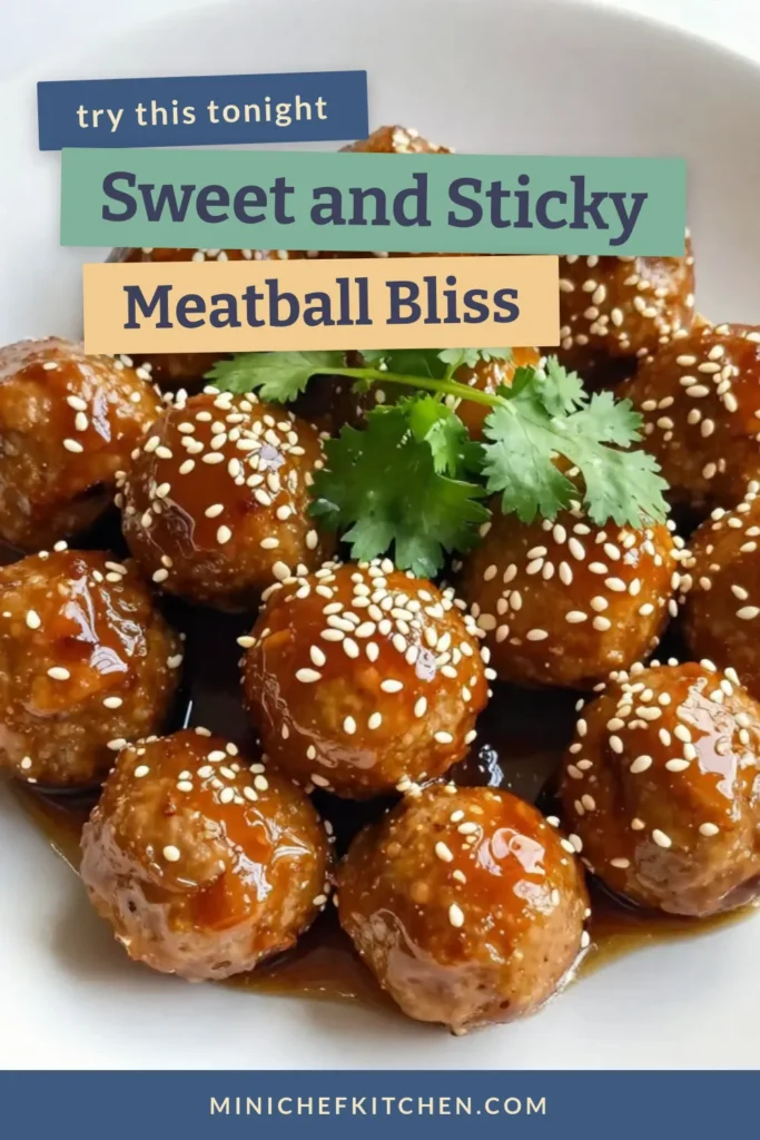 Indulge in these delicious honey garlic meatballs, perfect for an easy meatball dinner! This baked meatball recipe is a delightful twist on sesame chicken meatballs, made with ground turkey for a healthier option. Try this simple ground turkey meatballs recipe that combines savory and sweet flavors. Your family will love them! Save this recipe for your next meal prep! #HoneyGarlicMeatballs #EasyDinner #GroundTurkeyMeatballs #BakedMeatballRecipe