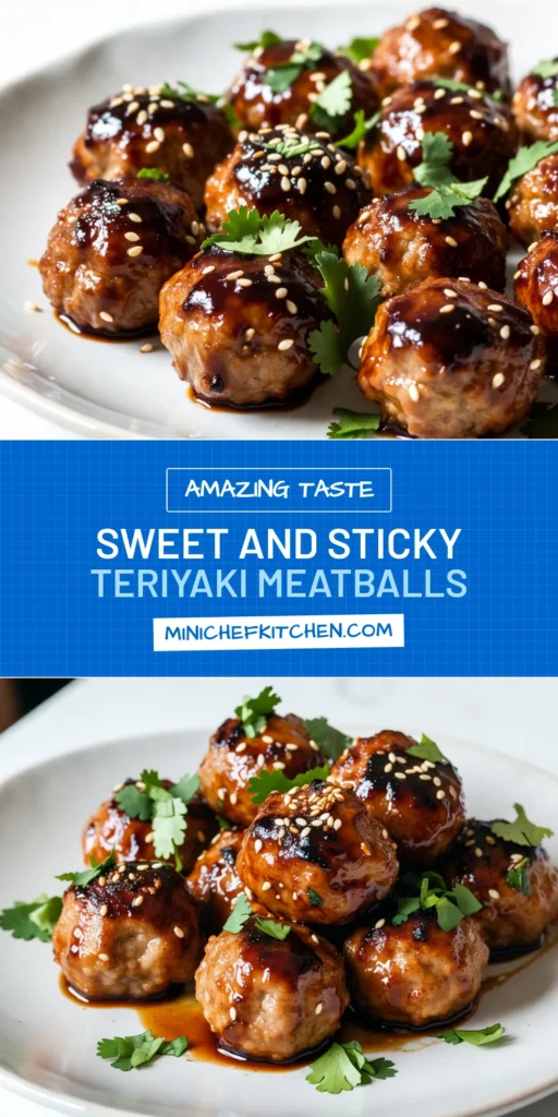 Discover a delicious Teriyaki meatballs recipe that will elevate your dinner game! These easy meatball recipes feature ground beef meatballs coated in a flavorful homemade teriyaki sauce, making them perfect for a quick weeknight meal or a fun appetizer. Follow our step-by-step guide to create glazed meatballs everyone will love. Don’t miss out—save this recipe for your next cooking adventure! #TeriyakiMeatballs #EasyMeatballRecipes #GlazedMeatballs #HomemadeTeriyakiSauce