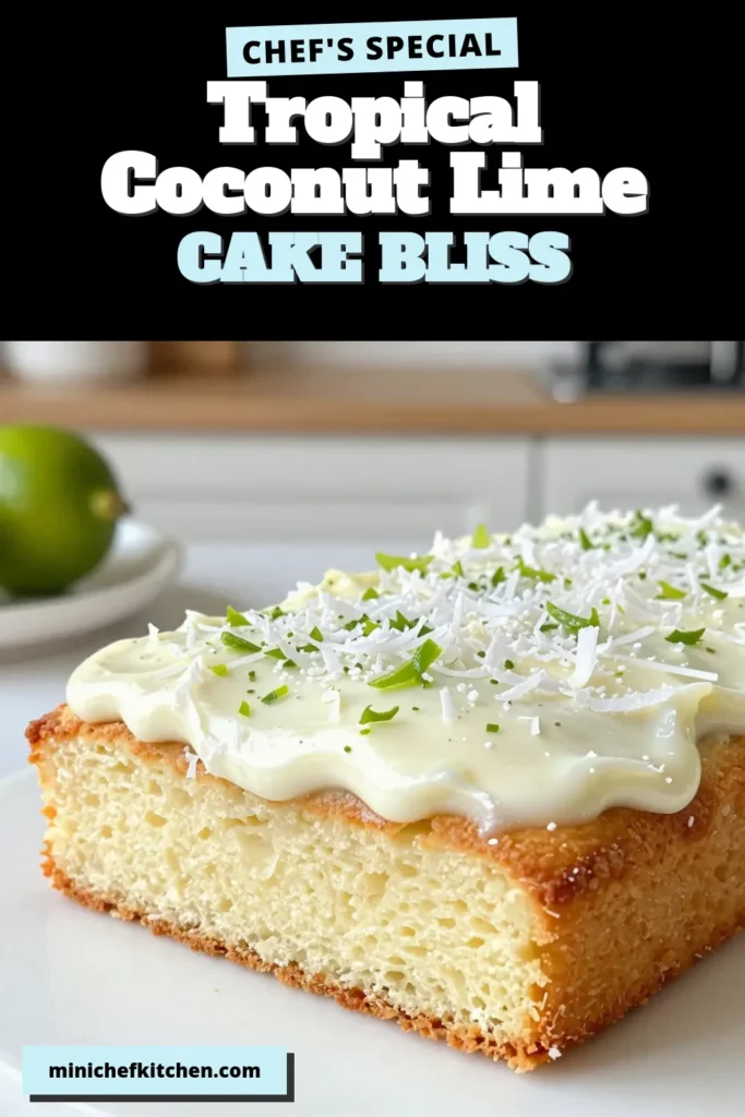 Discover the perfect Coconut Lime Sheet Cake, a delightful tropical sheet cake recipe that combines coconut milk dessert goodness with zesty lime flavor. This coconut lime cake is not only delicious but also easy to make, topped with a simple easy coconut frosting recipe. Impress your friends and family with this refreshing treat! Save this recipe to bring a taste of paradise to your kitchen. #CoconutLimeCake #TropicalDessert #SheetCake #BakingJoy