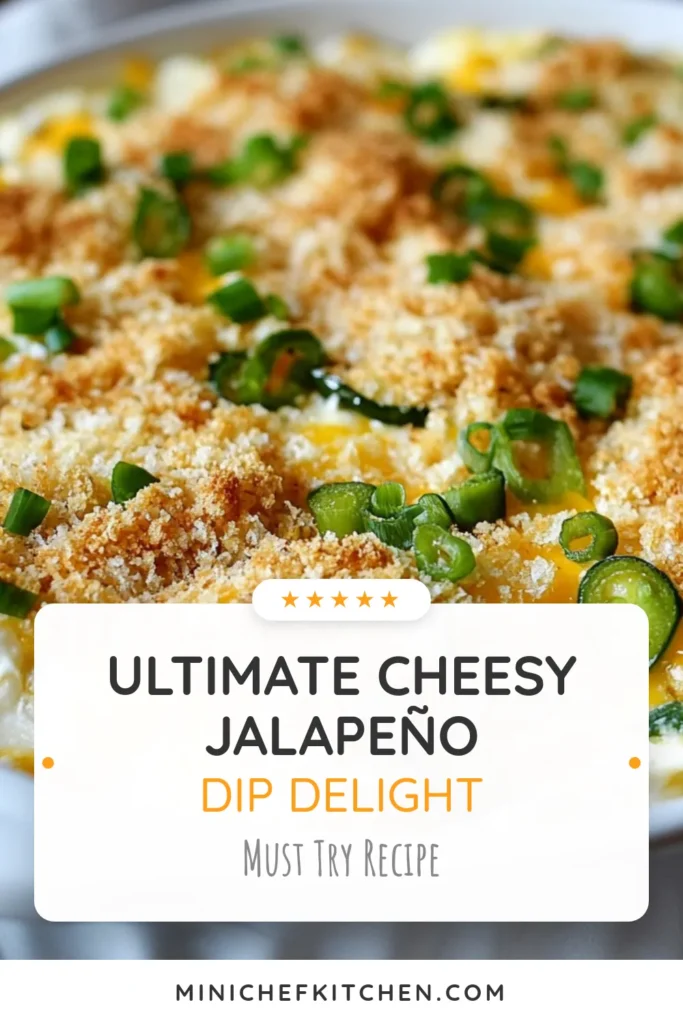 Delight your guests with this easy cheesy jalapeño popper dip! This creamy cheese dip recipe is perfect for any occasion, especially as a party appetizer. Combining shredded cheddar, mozzarella, and diced jalapeños, this baked jalapeño dip offers a mouthwatering flavor that everyone will love. Serve it warm with tortilla chips for a crowd-pleaser. Try this jalapeño dip recipe today! #CheesyDip #PartyAppetizer #JalapenoPopper #CreamyDip