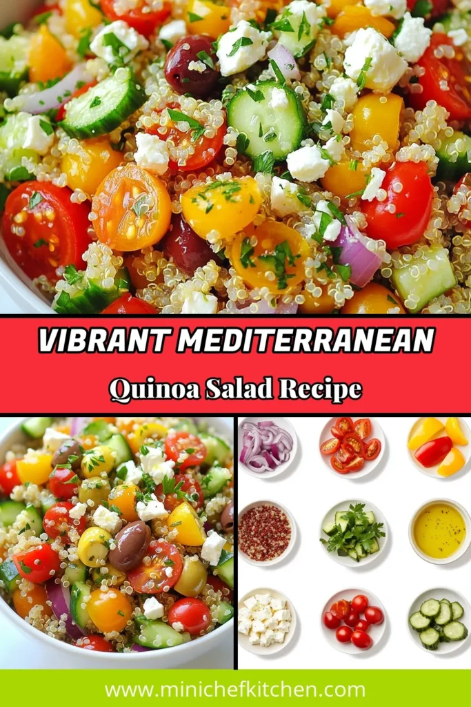 Upgrade your meal prep with this delicious Mediterranean quinoa salad! Packed with fresh veggies and optional feta, this healthy quinoa recipe fits perfectly into your Mediterranean diet. It's an easy vegetarian salad recipe that's both nutritious and satisfying. Perfect as a side or a main dish, serve this quinoa salad with feta at your next gathering. Try it today and save for later! #MediterraneanQuinoaSalad #HealthyQuinoaRecipes #VegetarianSalad #MediterraneanDietRecipes