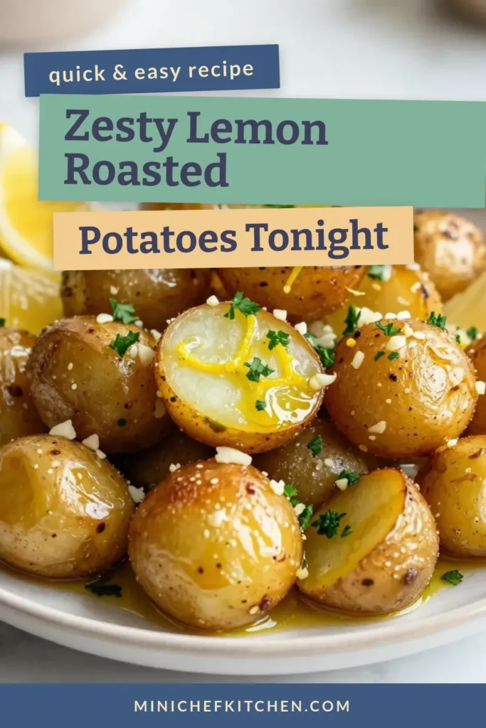 Looking for a vibrant side dish? Try these zesty Greek potatoes! This lemon roasted potatoes recipe showcases flavorful Mediterranean roasted potatoes, perfect for any meal. Enjoy easy garlic lemon potatoes that are crispy on the outside and tender on the inside. Make this Greek-style potato dish and elevate your dinner tonight. Click for the full recipe and save for later! #GreekPotatoes #LemonRoastedPotatoes #MediterraneanRecipes #EasyRecipes