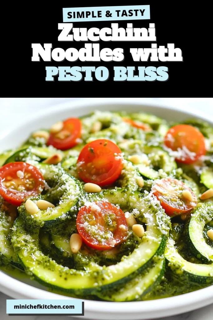 Discover the perfect Pesto Zucchini Noodles recipe for a delightful low-carb pasta alternative! This simple zoodles recipe features fresh basil pesto and savory Parmesan, creating a healthy pesto zucchini dish packed with flavor. In just 20 minutes, enjoy spiralized vegetable recipes that are delicious and nutritious. Don’t miss out on this exciting twist on pasta! Save this healthy dish today! #PestoZucchiniNoodles #LowCarb #ZoodlesRecipe #HealthyRecipes
