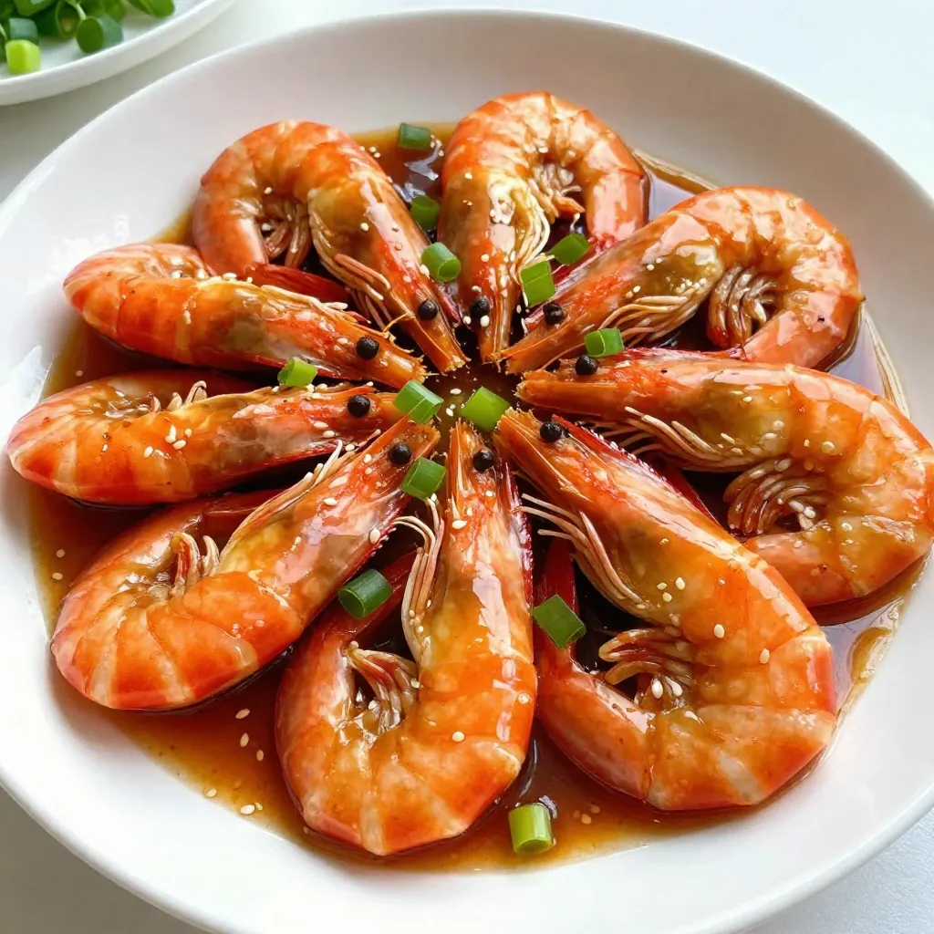 - Shrimp and Marinade Components - 1 pound large shrimp, peeled and deveined - 3 tablespoons honey - 2 tablespoons soy sauce - 1 teaspoon sriracha (adjust to your heat preference) - 3 cloves garlic, finely minced - 2 teaspoons fresh ginger, grated - Seasoning and Garnish Items - 2 tablespoons olive oil - 1 tablespoon sesame seeds (for garnish) - 2 green onions, thinly sliced (for garnish) - Salt and freshly ground black pepper to taste Gather these ingredients before you start cooking. They make the base of the dish. The honey and soy sauce create a sweet and savory sauce. The garlic and ginger add depth and warmth. Adjust the sriracha to control the heat; this lets you customize the dish to your taste. I love the crunch of sesame seeds and the freshness of green onions on top. They not only add flavor but also make the meal look bright and appealing. Make sure to season the shrimp well with salt and pepper. This step enhances the taste of each bite. With these ingredients, you will create a dish that is simple yet packed with flavor. {{ingredient_image_2}} Start by gathering your mixing bowl and a whisk. Add these ingredients to the bowl: - 3 tablespoons honey - 2 tablespoons soy sauce - 1 teaspoon sriracha - 3 cloves garlic, finely minced - 2 teaspoons fresh ginger, grated Whisk them together until smooth. This sauce gives the shrimp an amazing flavor. Set the sauce aside while you prepare the shrimp. Take your pound of shrimp, already peeled and deveined. Season them with salt and black pepper. Make sure to coat both sides. Next, heat 2 tablespoons of olive oil in a large skillet. Wait until the oil shimmers over medium-high heat. Now, add the seasoned shrimp in a single layer. Let them cook for about 2-3 minutes. Don’t touch them! This helps them turn pink and opaque. After that, flip the shrimp gently. Pour your prepared honey garlic sauce over the shrimp. Cook for another 2-3 minutes. Stir them occasionally so they get evenly coated. Once the shrimp are cooked and the sauce is sticky, take the skillet off heat. Use tongs or a slotted spoon to move the shrimp to a serving platter. Drizzle any leftover sauce on top for more flavor. For garnish, sprinkle sesame seeds and sliced green onions on the shrimp. This adds color and crunch. To make your dish even prettier, serve it on a white plate. A lime wedge or fresh cilantro can add a nice touch, too. Enjoy your delicious meal! To cook shrimp perfectly, I recommend using high heat. This keeps shrimp tender and juicy. Heat your pan until it shimmers. Add the shrimp in a single layer. Don't move them for 2-3 minutes. This helps them get a nice sear. Flip them gently, then add your sauce. Cook for another 2-3 minutes. This method keeps the shrimp plump and full of flavor. If you like heat, add more sriracha. Start with 1 teaspoon. Taste the sauce before you pour it over the shrimp. You can always add more if you want it spicier. If you prefer less heat, use less sriracha. You can even skip it. The honey and garlic will still provide great flavor. You can boost the flavor in many ways. Adding a splash of lime juice brightens the dish. Fresh herbs like cilantro or basil can also add freshness. You might try adding chopped bell peppers for crunch. If you love a bit of sweetness, toss in some pineapple chunks. These ingredients can make your dish unique and fun to eat! Pro Tips Marinate for Extra Flavor: Allow the shrimp to marinate in the sauce for 15-30 minutes before cooking to enhance the flavors. Adjust the Heat: Feel free to modify the amount of sriracha according to your spice preference, or substitute it with a milder sauce for a less spicy dish. Use Fresh Ingredients: Fresh garlic and ginger will significantly elevate the dish's flavor compared to pre-minced or powdered alternatives. Serve Immediately: For the best texture and flavor, serve the shrimp right after cooking while they are still hot and the sauce is glossy. {{image_4}} You can cook spicy honey garlic shrimp in different ways. Grilling gives the shrimp a smoky flavor. To grill, marinate the shrimp in the sauce and skewer them. Heat the grill to medium-high. Grill the shrimp for 2-3 minutes per side. Make sure they turn pink and opaque. Baking is another easy option. Preheat your oven to 400°F. Place the shrimp on a baking sheet lined with parchment paper. Drizzle some sauce over them and bake for 8-10 minutes. This method keeps the shrimp tender and juicy. You can swap ingredients based on what you have. Use agave syrup instead of honey for a vegan option. If you don’t have sriracha, try chili paste or red pepper flakes. For soy sauce, use tamari for a gluten-free version. You can also use lime juice instead of ginger for a zesty kick. Serve spicy honey garlic shrimp over rice or noodles. This adds a nice base to soak up the sauce. You can also pair them with a fresh salad for a light meal. Consider topping the dish with avocado slices or fresh herbs like cilantro. This will enhance the dish's flavor and color. After making Spicy Honey Garlic Shrimp, store any leftovers in an airtight container. Keep the shrimp in the fridge. They stay fresh for up to three days. Make sure to let the shrimp cool before sealing them. This helps keep the flavor and texture intact. To reheat the shrimp, place them in a skillet over medium heat. Add a splash of water or broth to keep them moist. Cook for about 3 to 5 minutes until heated through. Stir gently to avoid overcooking. You can also microwave the shrimp. Place them on a plate and cover with a damp paper towel. Heat for 30 seconds, then check. Repeat until warm. If you want to freeze the shrimp, do so right after cooking. Let them cool first, then place in a freezer-safe bag. Remove as much air as possible to avoid freezer burn. The shrimp can last up to three months in the freezer. To thaw, place them in the fridge overnight before reheating. This keeps the shrimp tasty and safe to eat. You can tell shrimp is cooked when it turns pink and opaque. The flesh should be firm to the touch. Overcooked shrimp can become tough, so watch closely. A good rule is to cook shrimp for 2-3 minutes on each side. When done, the shrimp will curl slightly. This is your signal to remove them from heat. Yes, you can use frozen shrimp. Just make sure to thaw them first. Place them in cold water for about 15-20 minutes. Once thawed, peel and devein them if needed. This recipe works great with fresh or frozen shrimp. The cooking time remains the same, so enjoy! You have many options to serve with spicy honey garlic shrimp. Here are some great ideas: - Steamed rice - Quinoa - Noodles - Stir-fried vegetables - Salad Each option adds a nice touch and balances the flavors. You can also serve with warm bread to soak up that tasty sauce. Enjoy your meal! In this blog post, we explored how to make spicy honey garlic shrimp. We covered the key ingredients, from marinades to garnishes. You learned step-by-step instructions, from sauce prep to cooking the shrimp. The tips helped enhance your flavor and cooking techniques. We also discussed variations for different cooking methods and ingredient swaps. Lastly, I shared storage tips to keep leftovers fresh. Cooking shrimp is fun and easy with these tips. Enjoy your meal and get creative in the kitchen!