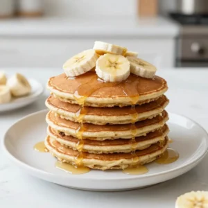 To make these protein-packed banana oat pancakes, gather these items: - 1 cup rolled oats - 2 ripe bananas, mashed until smooth - 1 cup milk (your choice of dairy or plant-based) - 2 large eggs (or 2 flax eggs for a vegan alternative) - 1 scoop vanilla or banana flavored protein powder - 1 teaspoon baking powder - 1 teaspoon ground cinnamon - 1/4 teaspoon salt - 1 tablespoon honey or maple syrup (optional, for sweetness) - 1 teaspoon pure vanilla extract - Cooking spray or coconut oil for greasing the pan You can make these pancakes your own with these optional ingredients: - Chopped nuts like walnuts or almonds - Chocolate chips for extra sweetness - Berries for a fruity twist - A scoop of nut butter mixed into the batter Top your pancakes with these tasty ideas: - Fresh fruit like sliced bananas or strawberries - A sprinkle of nuts for crunch - A drizzle of honey or maple syrup - Greek yogurt for added creaminess - A dusting of powdered sugar for a sweet finish {{ingredient_image_2}} First, gather your rolled oats. Place them in a blender. Blend on high speed until they become a fine flour. This process is quick and easy. You want a smooth texture for the best pancakes. Oat flour is healthy and adds great flavor. In the same blender, add the mashed bananas. Next, pour in your choice of milk. Crack in the eggs or add flax eggs if you go vegan. Then, add the protein powder, baking powder, cinnamon, salt, honey, and vanilla extract. Blend again until everything is smooth. Let the batter rest for 5-10 minutes. This step helps the oats absorb moisture. Preheat a non-stick skillet over medium-low heat. Lightly grease the pan with cooking spray or coconut oil. Use about 1/4 cup of batter for each pancake. Pour the batter onto the skillet. Cook for 2-3 minutes. Look for bubbles on top and firm edges. Carefully flip the pancake and cook for another 1-2 minutes. You want them golden brown. Repeat with the rest of the batter, adjusting the heat as needed. Serve warm with your favorite toppings. Enjoy your protein-packed banana oat pancakes! To get the best texture, let the batter rest. This step helps the oats soak up moisture. A thicker batter gives you fluffy pancakes. If your batter seems too thin, add a little more oat flour. You can make oat flour by blending rolled oats in a blender. Blend until fine. If you want sweeter pancakes, add honey or maple syrup. Start with one tablespoon and taste the batter. You can always add more if needed. For a flavor boost, try adding vanilla extract. Cinnamon also adds warmth and depth. Experiment with other spices too, like nutmeg or ginger. Use a non-stick skillet or griddle for the best results. Preheat it on medium-low heat to avoid burning. Grease the pan lightly with cooking spray or coconut oil. Use a measuring cup, about 1/4 cup, to pour your batter. This helps make pancakes uniform in size. A spatula is essential for flipping, so choose one that is sturdy and flexible. Pro Tips Use Overripe Bananas: The riper the bananas, the sweeter your pancakes will be. They also blend easier into the batter. Adjust the Consistency: If the batter is too thick, add a splash more milk. If it&rsquo;s too thin, add a little more oat flour. Experiment with Add-ins: Feel free to add ingredients like chocolate chips, blueberries, or nuts into the batter for extra flavor and texture. Keep Pancakes Warm: If making a large batch, keep the pancakes warm in an oven set to low (around 200&deg;F or 93&deg;C) while you finish cooking the rest. {{image_4}} You can make these pancakes vegan and gluten-free easily. Use flax eggs instead of regular eggs. To make flax eggs, mix 2 tablespoons of ground flaxseed with 6 tablespoons of water. Let it sit for five minutes. This mixture acts like eggs. For gluten-free pancakes, use certified gluten-free oats. This ensures no gluten cross-contamination occurs. Your pancakes will still be delicious and fluffy! Want to change things up? You can! Here are some fun ideas: - Add chocolate chips: Mix in a handful of dark chocolate chips for a sweet treat. - Nut butter: Swirl in a tablespoon of almond or peanut butter for extra creaminess. - Fruits: Add berries or diced apples to the batter for fruity goodness. - Spices: Experiment with nutmeg or ginger for a warm flavor twist. You can easily switch ingredients to suit your needs. Here are some tasty options: - Milk: Use almond, soy, or oat milk instead of dairy milk. - Protein powder: Choose any flavor you enjoy, like chocolate or vanilla. - Sweeteners: Instead of honey, try maple syrup or agave nectar. - Oil: If you&rsquo;re out of coconut oil, vegetable oil works well for greasing the pan. These variations let you enjoy your pancakes while keeping things interesting! To keep your leftover pancakes fresh, first let them cool down. Once they are cool, stack them with a piece of parchment paper between each pancake. This step prevents them from sticking together. Place the stack in an airtight container or wrap them tightly in plastic wrap. Store them in the fridge for up to 3 days. When you're ready to enjoy your pancakes again, use a microwave or stovetop. If using a microwave, heat them for about 20-30 seconds. Check if they are warm enough. If not, heat for another 10 seconds. For stovetop reheating, place them on a skillet over low heat for about 1-2 minutes on each side. This method helps restore some crispness. To freeze your pancakes, first follow the cooling step. Then, place them in a single layer on a baking sheet. Freeze them until solid, which usually takes about 1-2 hours. Once frozen, transfer the pancakes into a freezer bag or airtight container. Label it with the date. They can stay in the freezer for up to 2 months. When you're ready to eat, just reheat them straight from the freezer! To boost protein in your pancakes, you can add more protein powder. Adding an extra half scoop works well. You can also mix in some Greek yogurt, cottage cheese, or nut butter. These options add creaminess and flavor while packing in protein. Yes, you can use different flours. If you want a gluten-free option, try almond flour or coconut flour. Just remember, different flours can change the texture and taste. You might need to adjust the liquid in your recipe to get the right batter consistency. Banana oat pancakes are packed with nutrients. Oats provide fiber, which helps digestion. Bananas give you potassium for muscle function. Protein powder adds muscle-building benefits. Plus, they are low in refined sugar, making them a healthy choice for breakfast or snacks. To make egg-free pancakes, use flax eggs instead. Mix 1 tablespoon of ground flaxseed with 3 tablespoons of water and let it sit for 5 minutes. This mixture works great as a binder, just like eggs do. You can also use applesauce or mashed bananas as a substitute. This article covered how to make delicious banana oat pancakes from start to finish. We discussed essential ingredients, step-by-step instructions, and helpful tips for the perfect texture. You learned about tasty variations and best storage practices to keep your pancakes fresh. Remember, cooking is fun and creative! Experiment with flavors and ingredients to make this recipe your own. Enjoy your pancakes and share the joy with others. Happy cooking!